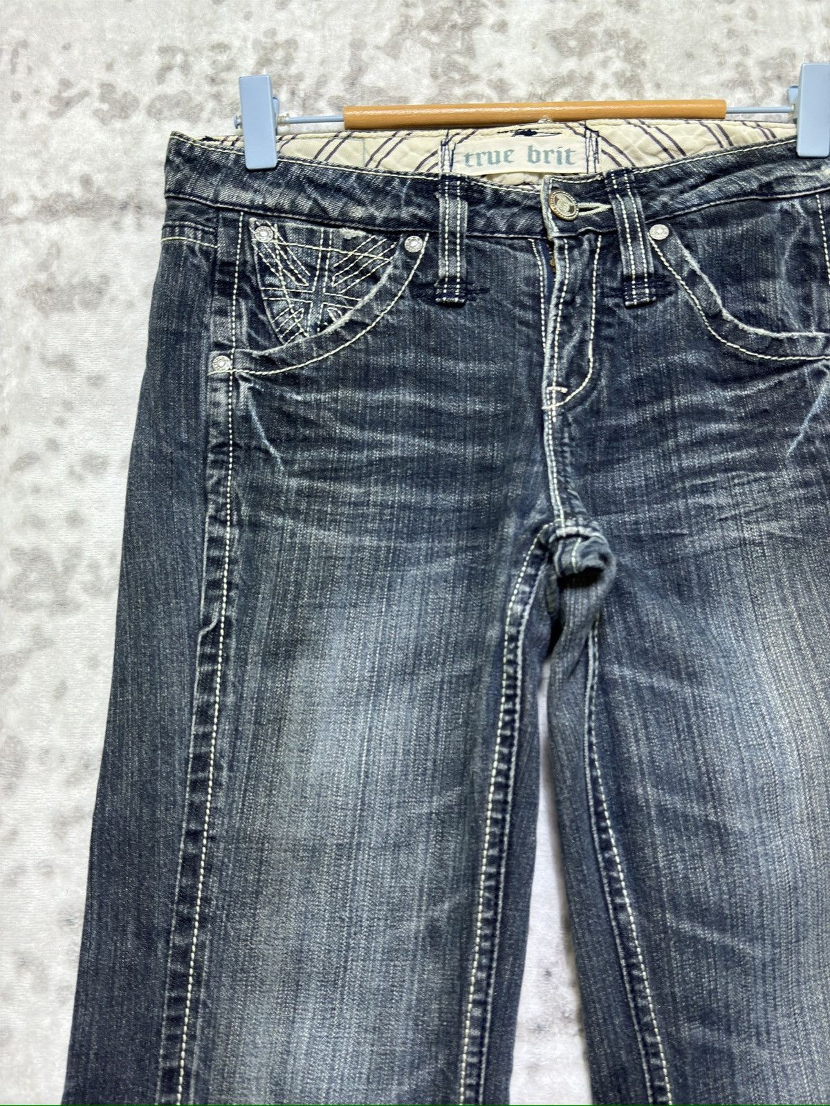 If Six Was Nine Vintage True Brit Embroidered Honeycomb Whisker Wash Strike Size US 29 - 4 Thumbnail