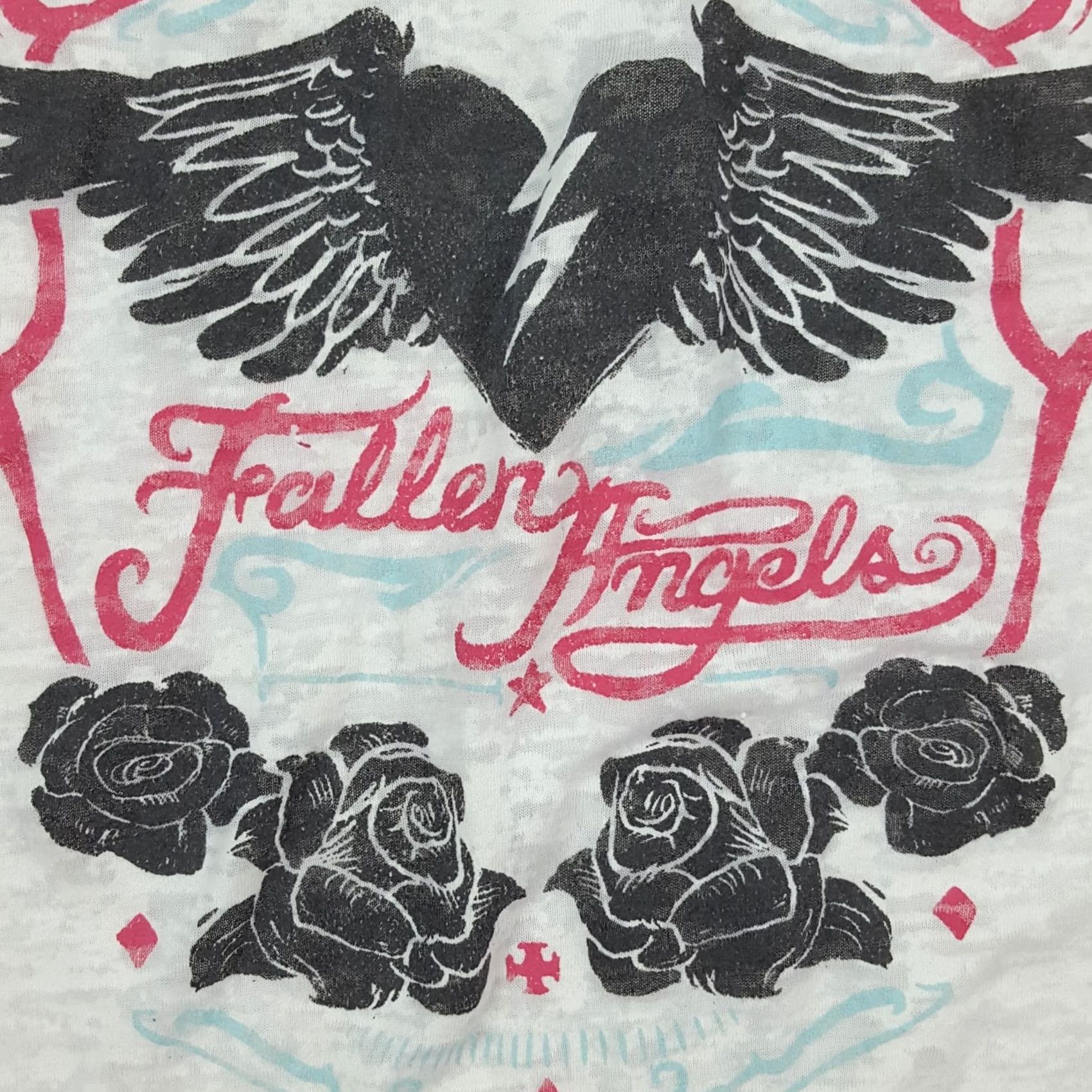 Affliction VINTAGE Affliction Angels Heart Wings Pink Women's XL Short Sleeve T Shirt Top 90s Y2K Grunge Retro Cotton Blend Size XL / US 12-14 / IT 48-50 - 4 Thumbnail