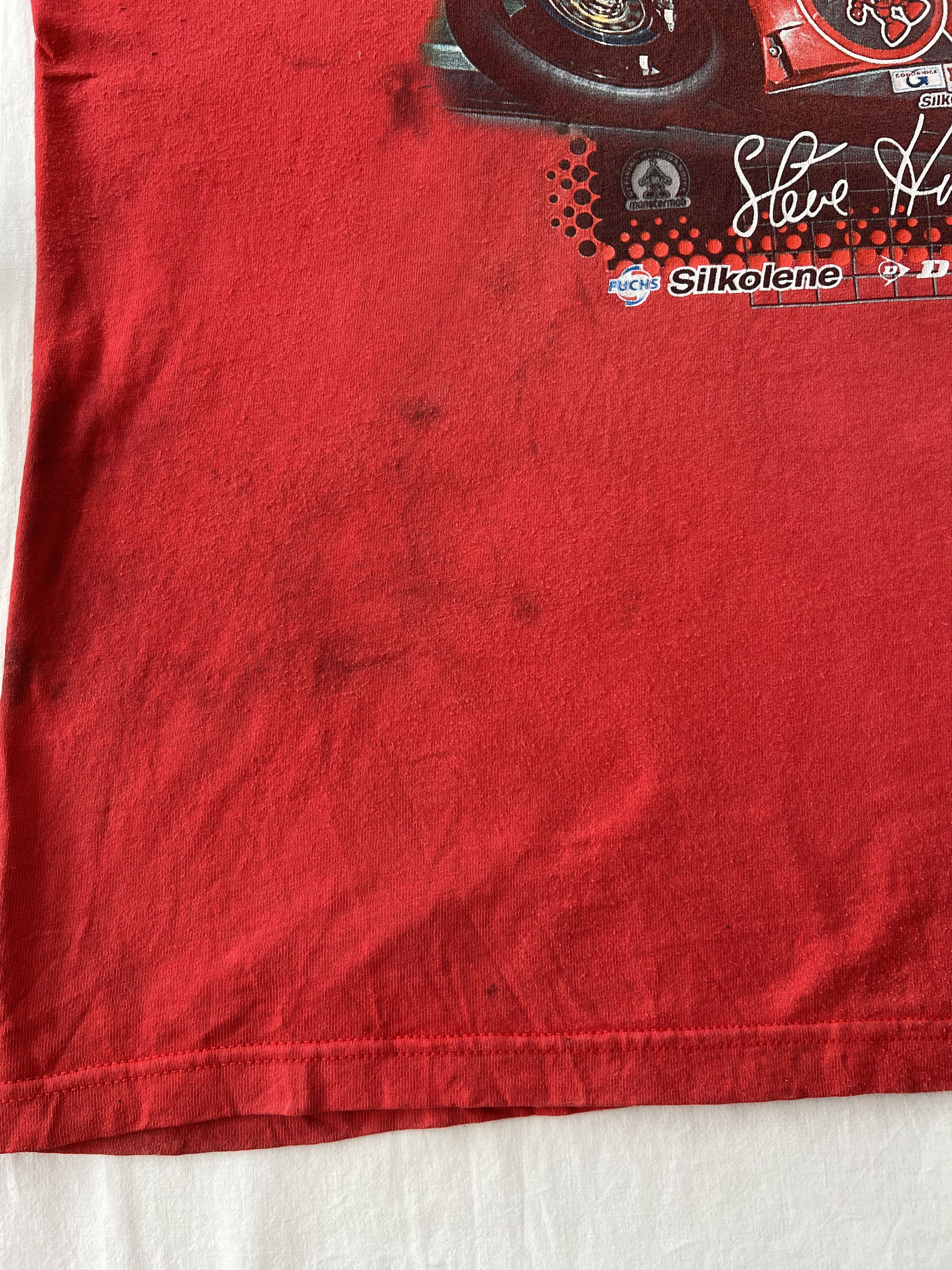 Vintage Vintage 90s Ducati Steve Hislop #7 Moto Racing Red T-shirt Size US XXL / EU 58 / 5 - 6 Thumbnail