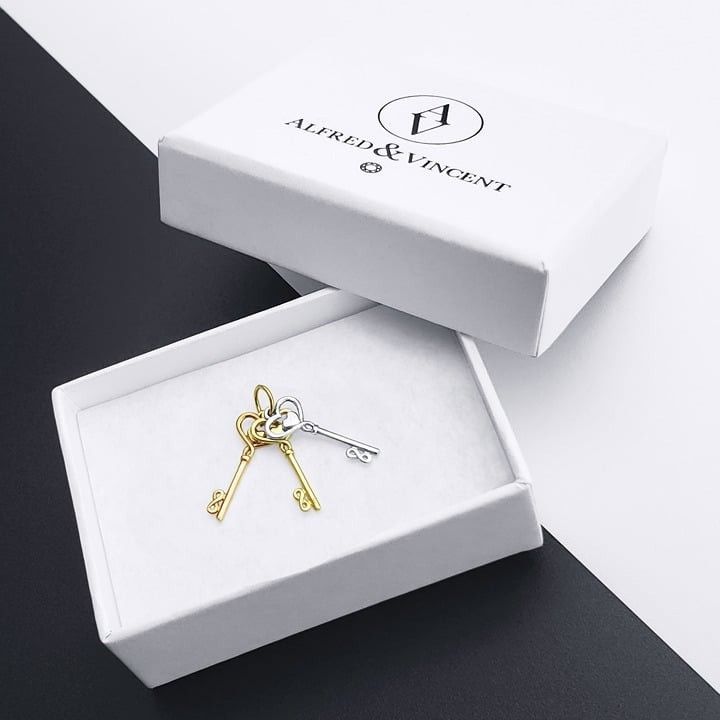 Other Key Heart Infinity Charm 14k Rose White Yellow Gold Pendant Size ONE SIZE - 1 Thumbnail