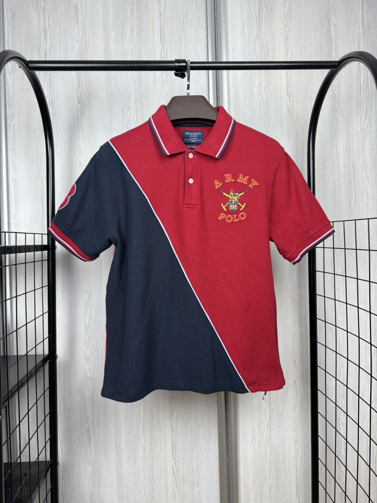 Hackett Hackett London red blue army polo shirt number 3 Size US M / EU 48-50 / 2 - 3 Thumbnail