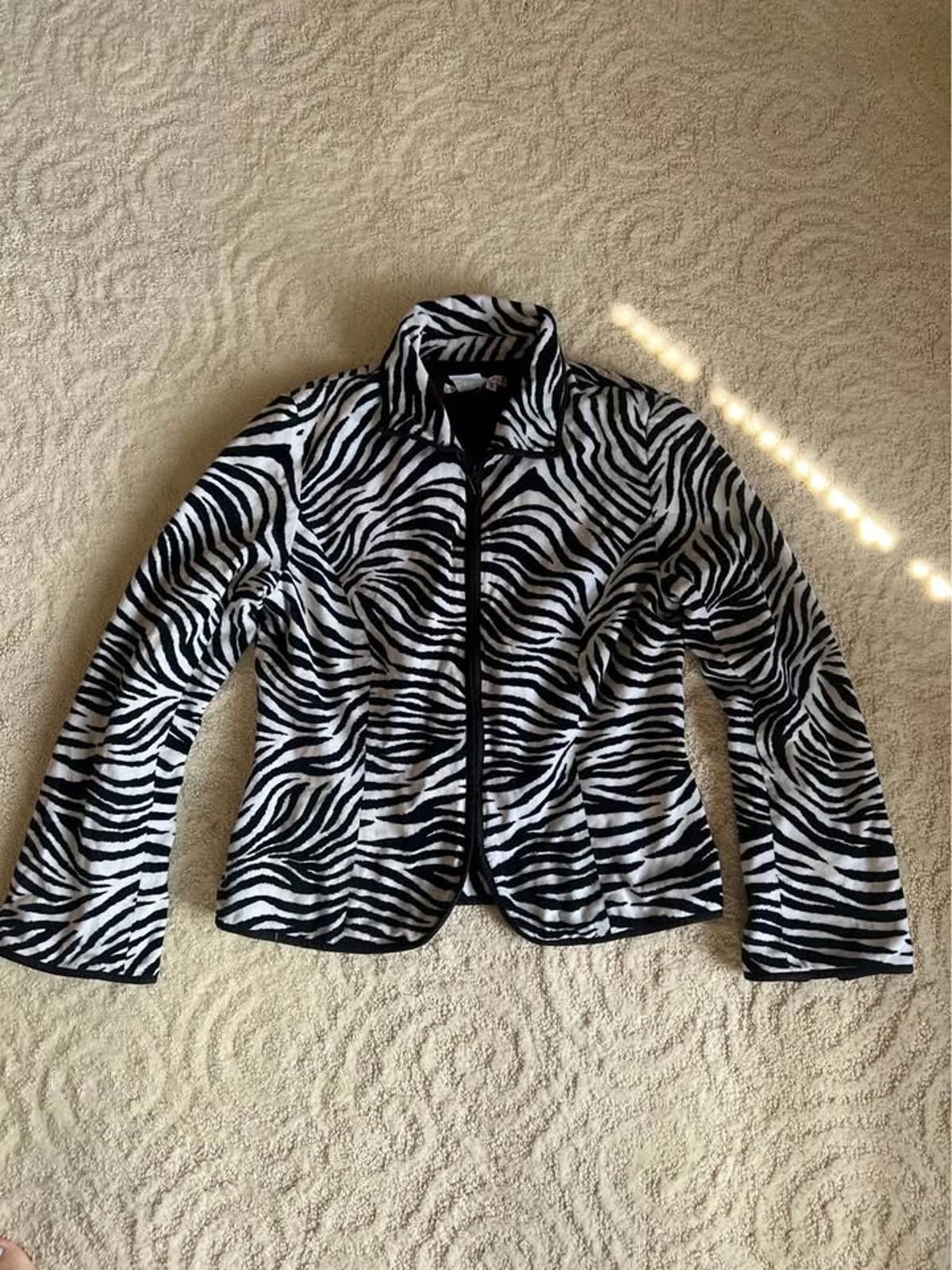 Designer Maggy London Zebra Print Blazer – Size 10 Bold Animal Print Size L / US 10 / IT 46 - 5 Thumbnail
