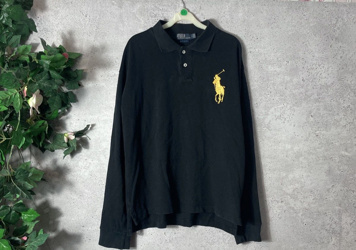 Pre-owned Polo Ralph Lauren X Vintage Polo Ralph Laurent Vintage Rugby Long Sleeve In Black