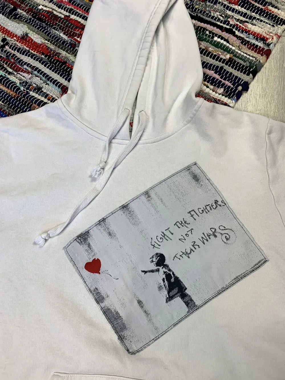 Vintage Banksy Y2K Art Hoodie Sweatshirt made by Steve Lazarides Size US M / EU 48-50 / 2 - 3 Thumbnail