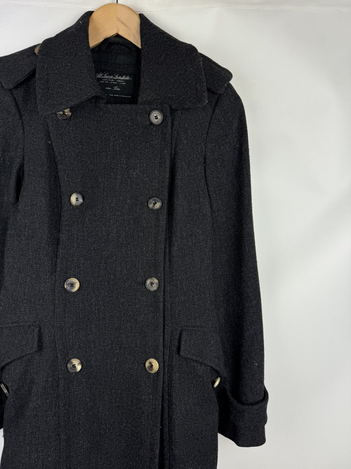 Allsaints × Japanese Brand Allsaints Ladies Double Breasted Wool Boni Wool Coat Jacket Size M / US 6-8 / IT 42-44 - 5 Thumbnail