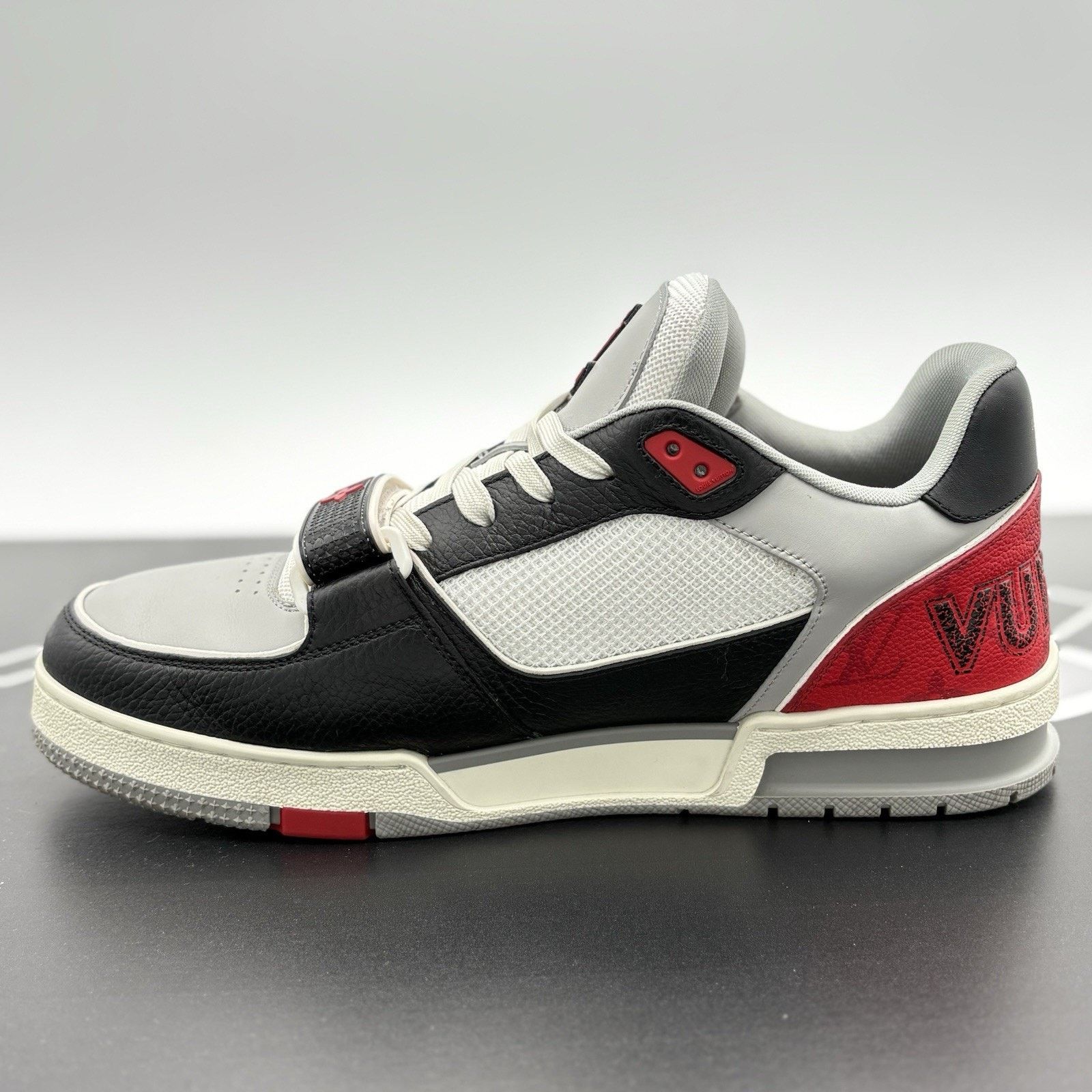 Louis Vuitton Louis Vuitton Trainer Strap ' Red Grey Black ' | CLEAN! Size US 11 / EU 44 - 4 Thumbnail