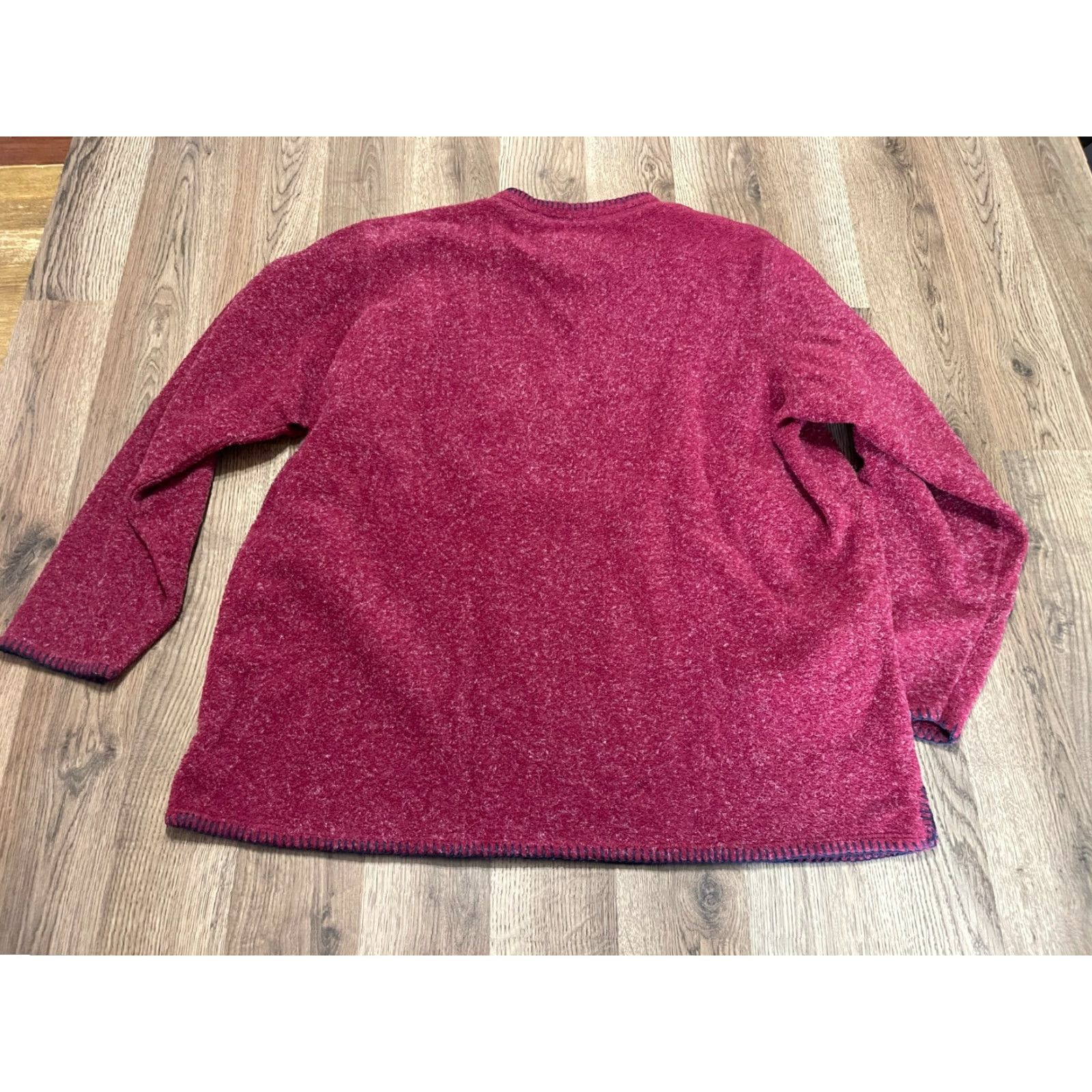 Vintage Bonnie Evans Sweater Women L Red Long Sleeve Leaves Pullover Casual Fall Spring Summer Regular Size L / US 10 / IT 46 - 2 Thumbnail