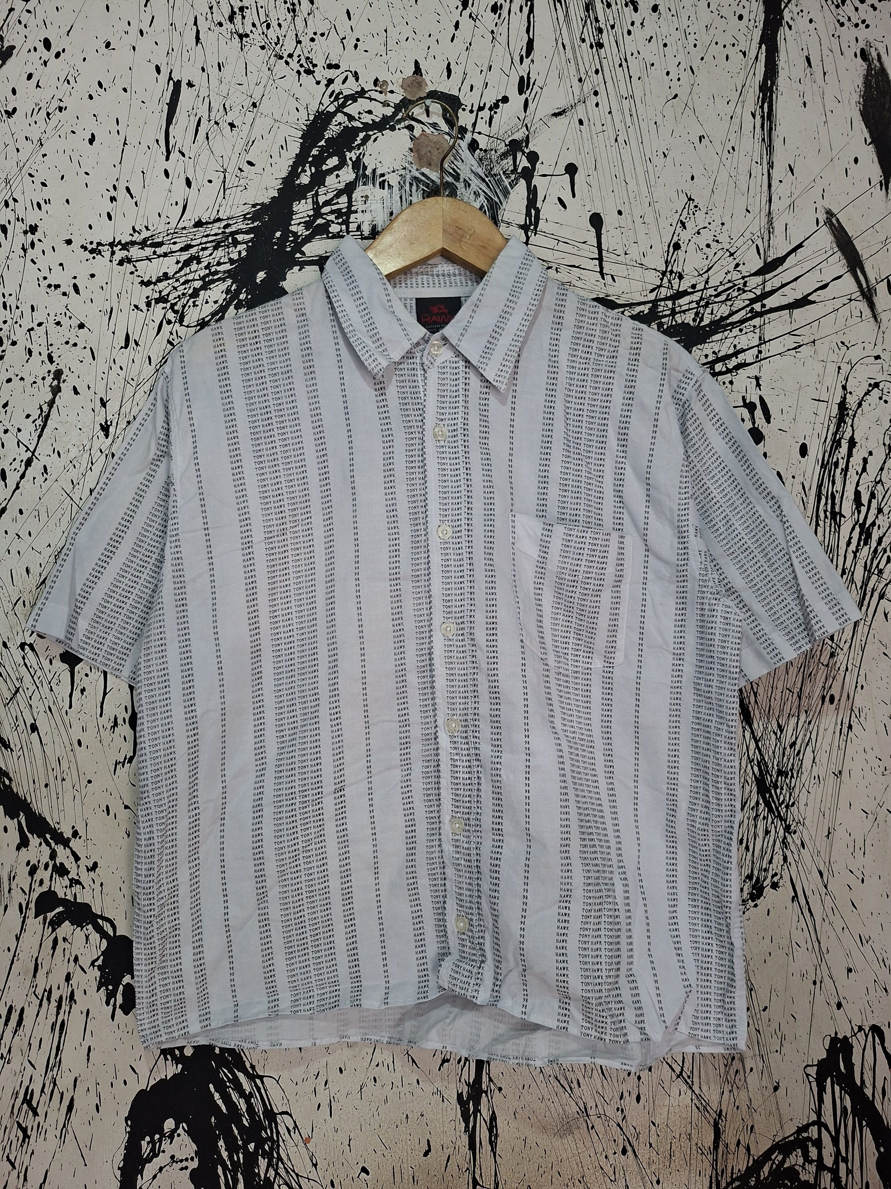 Tony Hawk TONY HAWK 98 SCRIPT SKATEBOARDER BUTTON UP SHIRT Size US L / EU 52-54 / 3 - 1 Thumbnail