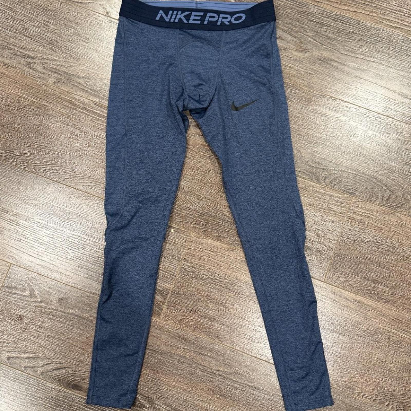 Nike Nike Pro Men’s Running Tights Heathered Blue Size Medium Size ONE SIZE - 2 Thumbnail