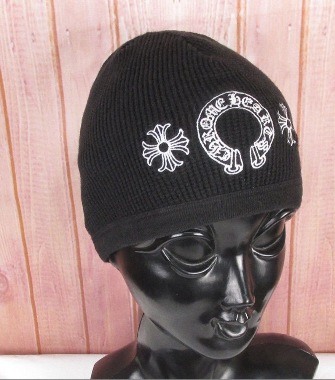 Chrome Hearts Horseshoe Skull Cap Beanie Black Chrome Hearts Horse