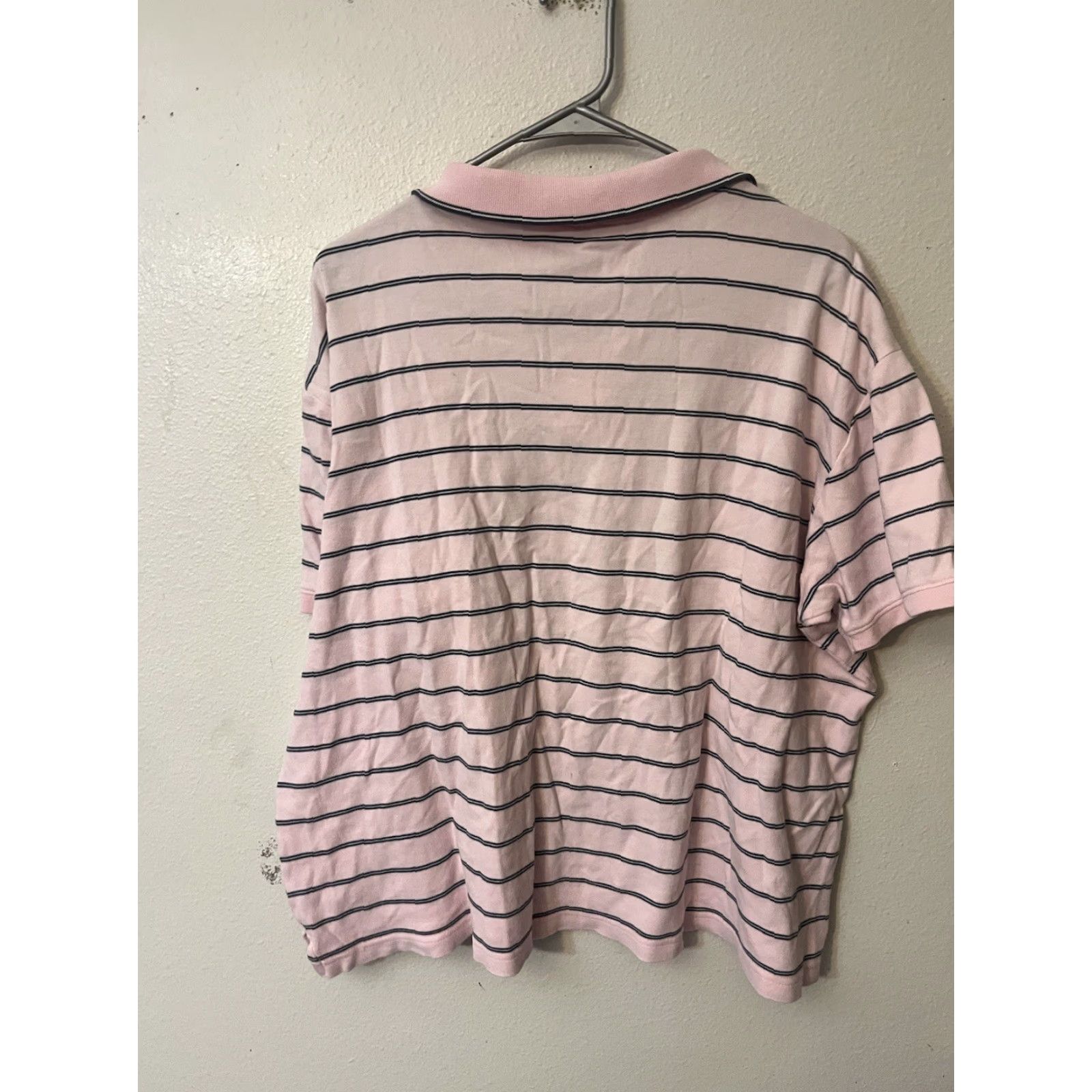 Old Navy Old Navy Polo Shirt Striped Cotton Vintage Casual Short Sleeve Button Front Mens XL Pink Size US XL / EU 56 / 4 - 2 Thumbnail