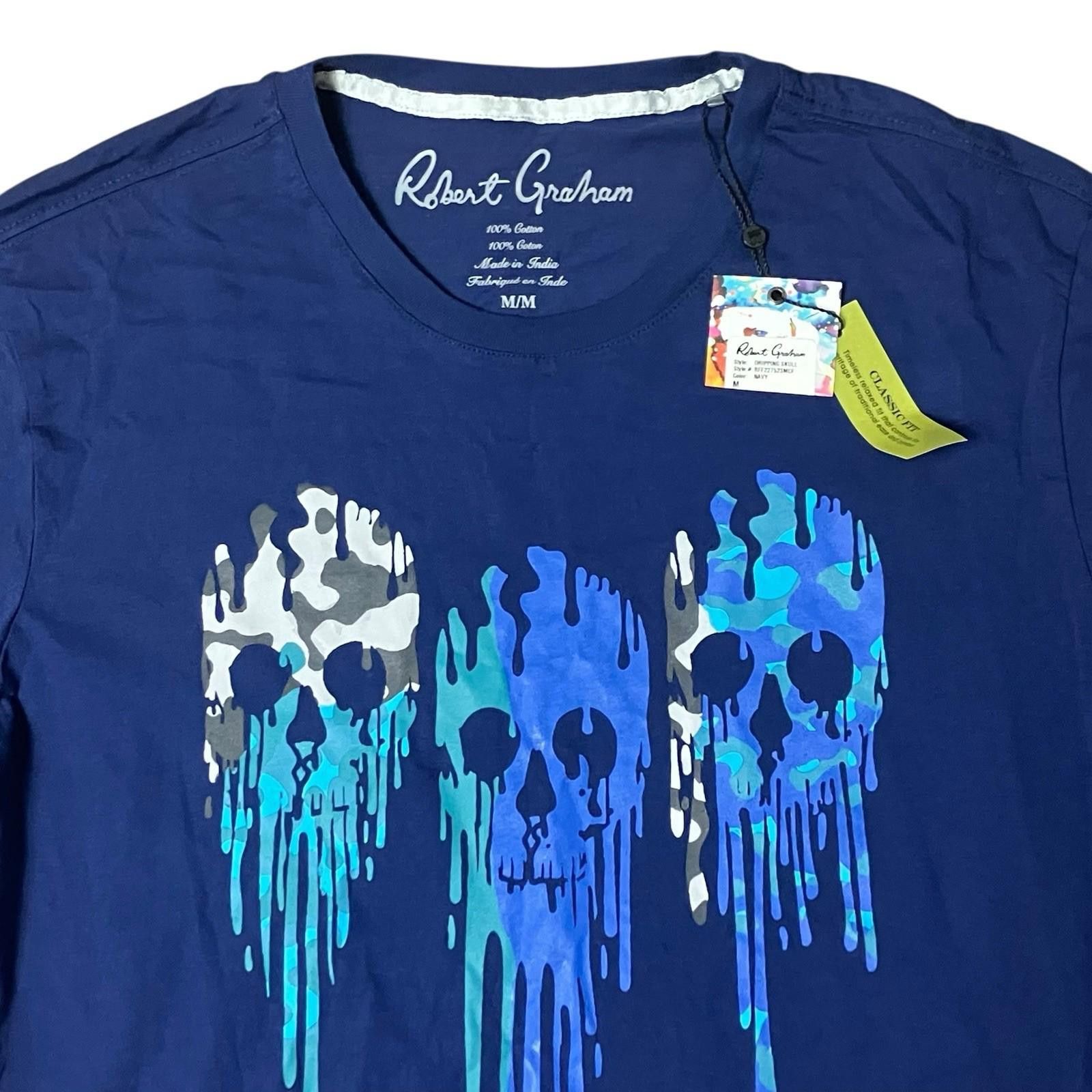 Robert Graham Robert Graham T-Shirt Mens M Darien Skull Dripping Halloween Size US M / EU 48-50 / 2 - 1 Thumbnail