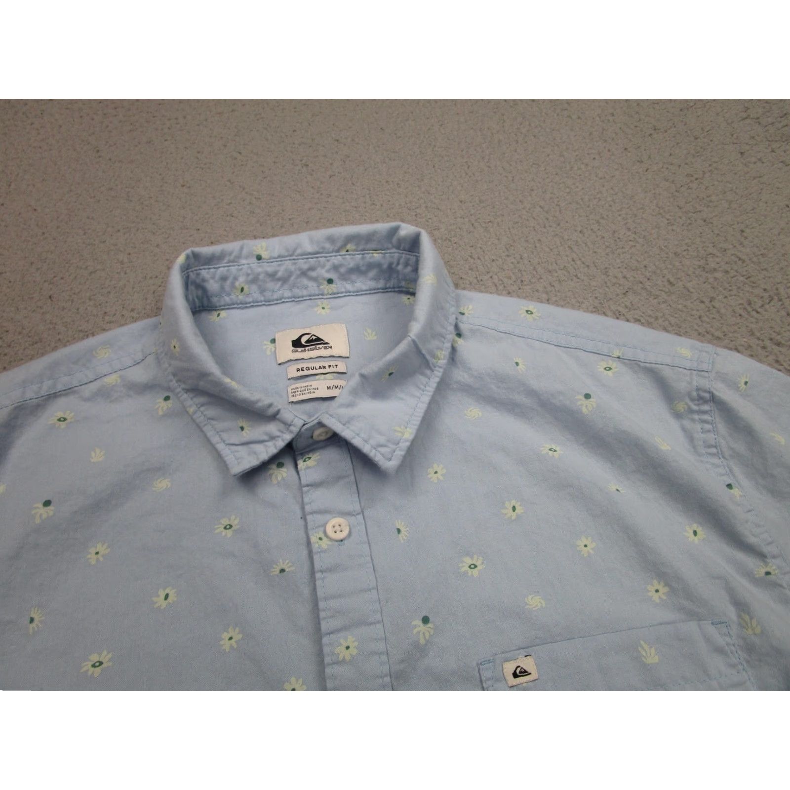Quiksilver Quiksilver Shirt Mens Medium Blue Floral Short Sleeve Button Front Beach Casual Size US M / EU 48-50 / 2 - 3 Thumbnail