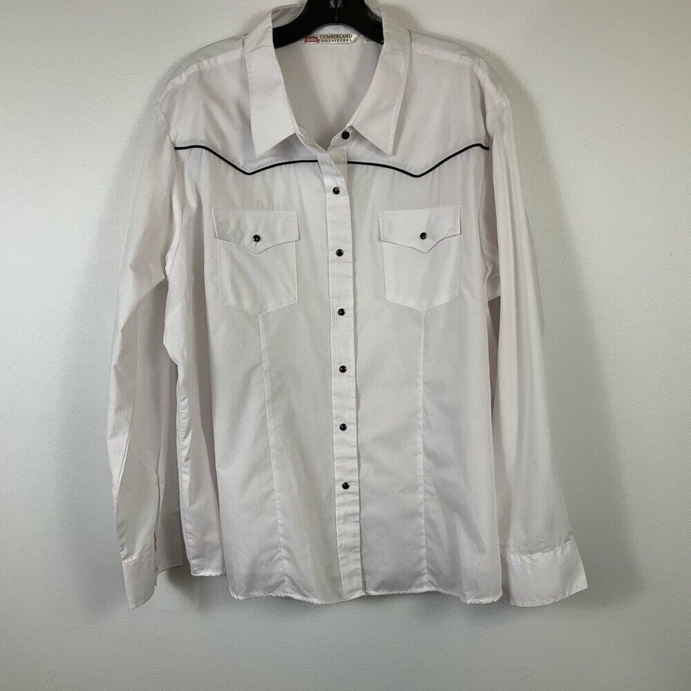 Western Rise CUMBERLAND OUTFITTERS White Western Yoke Rodeo Black Pearl Size US XXL / EU 58 / 5 - 2 Thumbnail