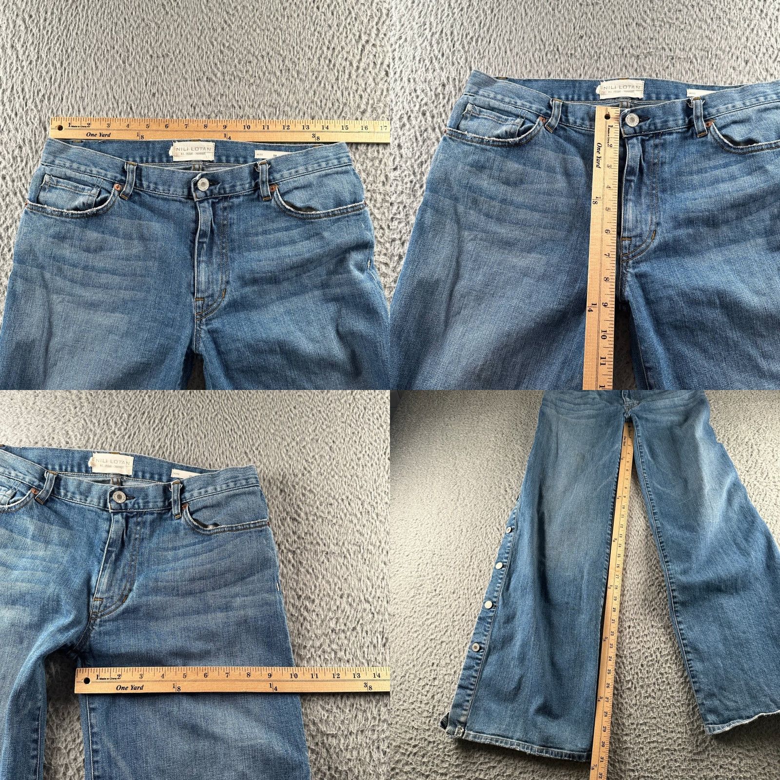 Nili Lotan **Womens Nili Lotan Blue Jean 30 Mid Rise Wide Leg Snap Side Button** User: **Nili Lotan Blue Jeans Womens 30 Mid Rise Wide Leg Snap Side Button** Size 30" / US 8 / IT 44 - 8 Thumbnail