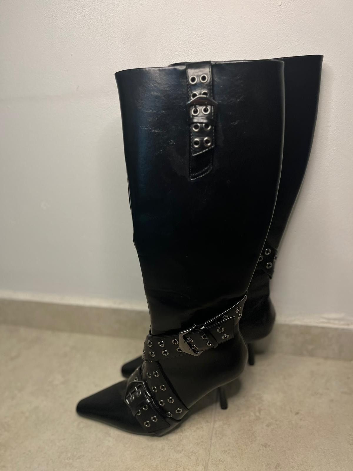 Dolls Kill × Vintage black leather boots Size US 7.5 / IT 37.5 - 2 Thumbnail