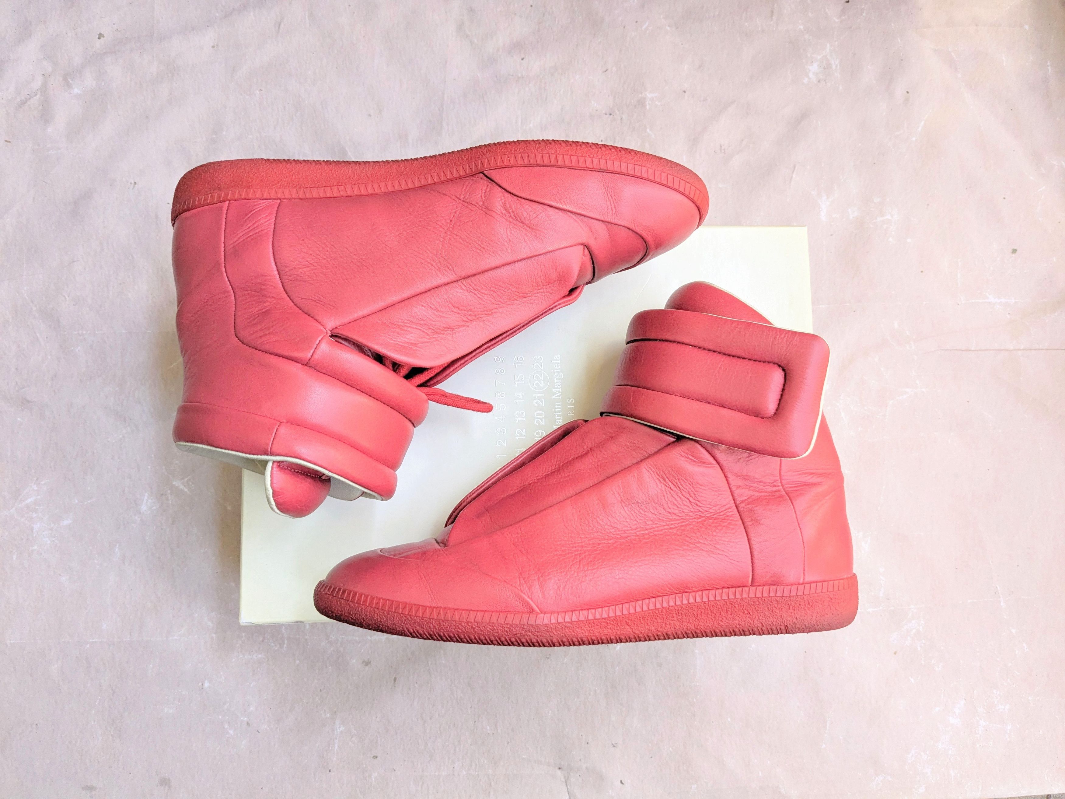 Maison Margiela Maison Margiela Future Red 9.5 42.5 Leather High Tops Size US 9.5 / EU 42-43 - 1 Thumbnail