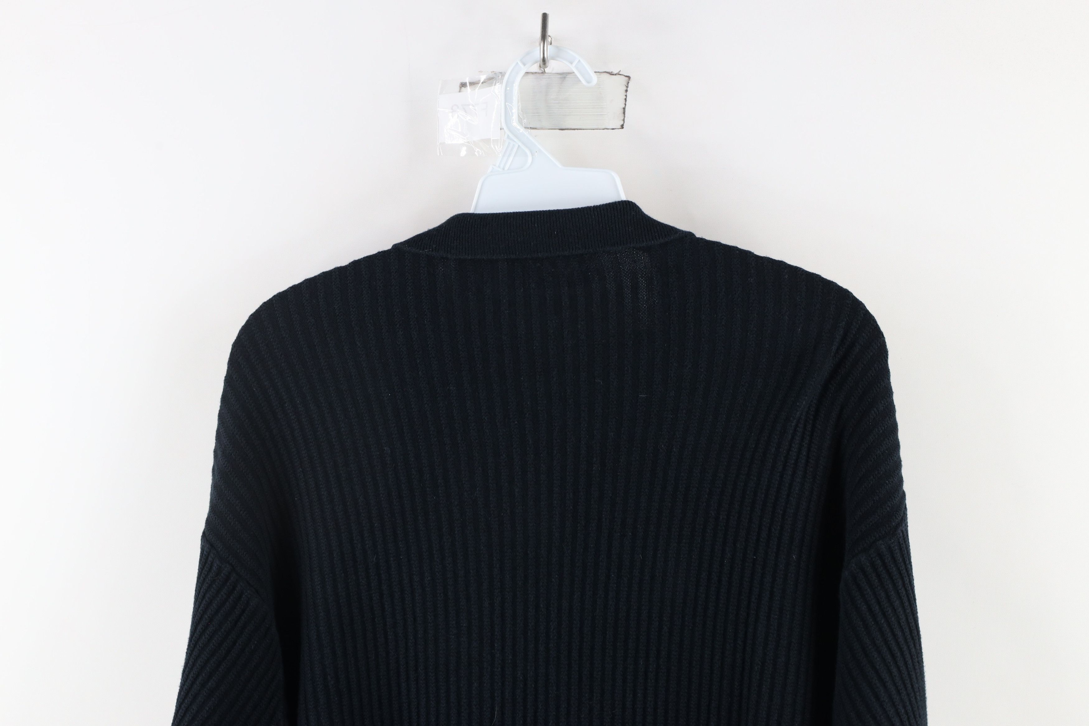 Vintage Vintage 90s Streetwear Ribbed Knit Collared Sweater Black Size US M / EU 48-50 / 2 - 7 Thumbnail