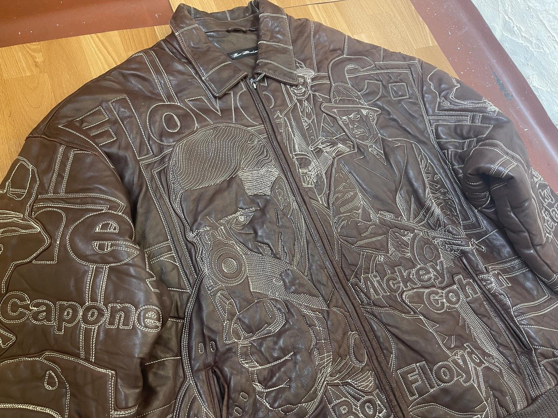 Pelle Pelle Pelle Pelle leather jacket, mafia gangster Marc Buchanan 3XL Size US XXL / EU 58 / 5 - 4 Thumbnail