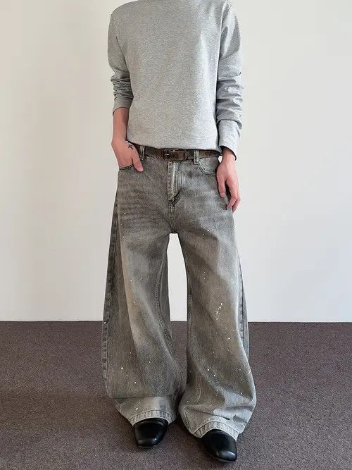VIBE Wide Leg Baggy Jeans with Paint Splatter Detail Size US 30 / EU 46 - 3 Thumbnail