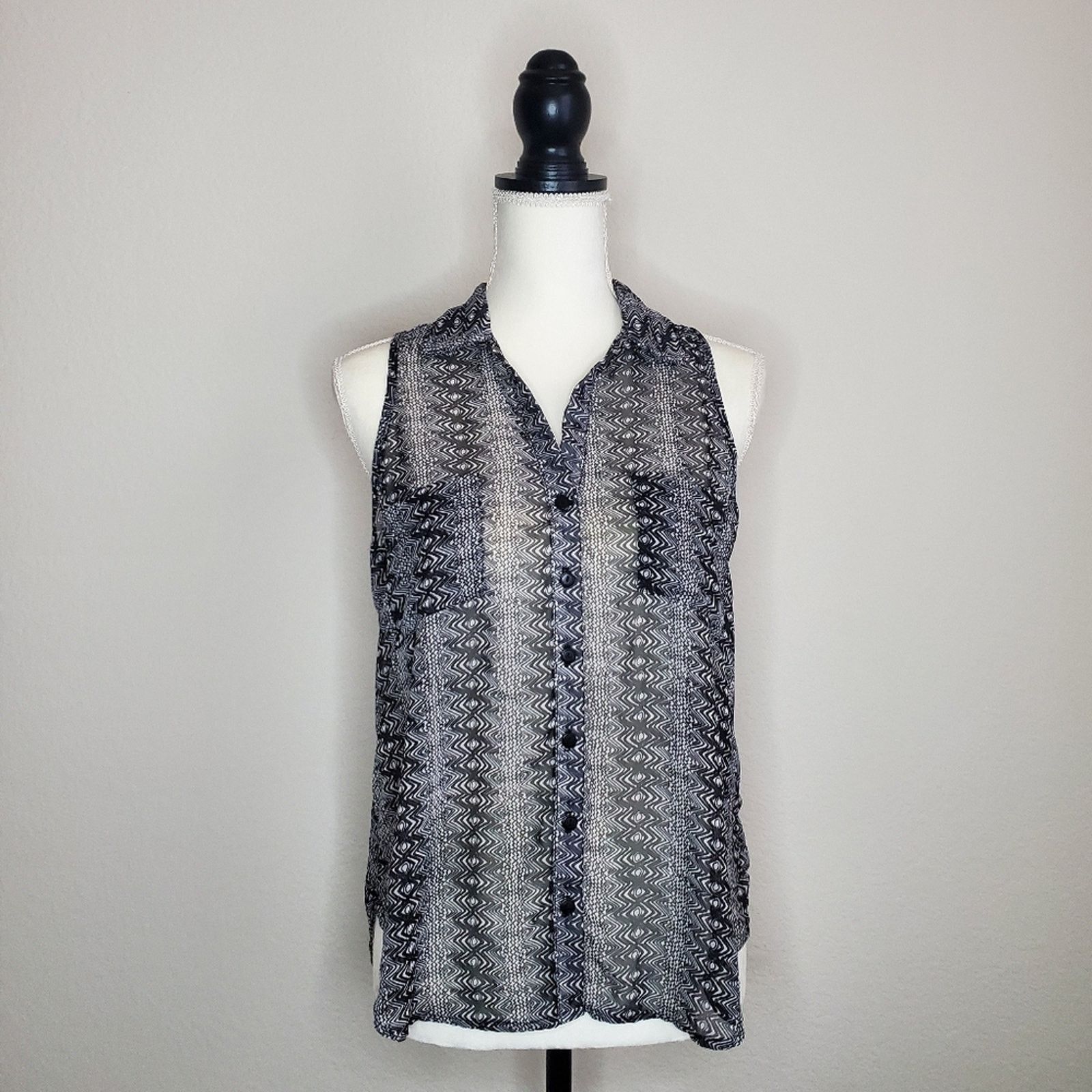 Other Lily White Sheer Patterned Tank Top Medium Size S / US 4 / IT 40 - 1 Thumbnail