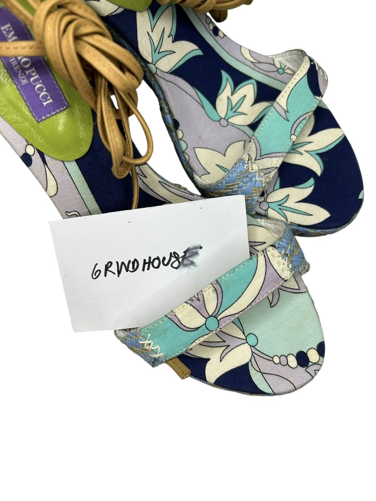 Emilio Pucci 00s Lace Up Wedge Sandals Size US 6 / IT 36 - 8 Thumbnail
