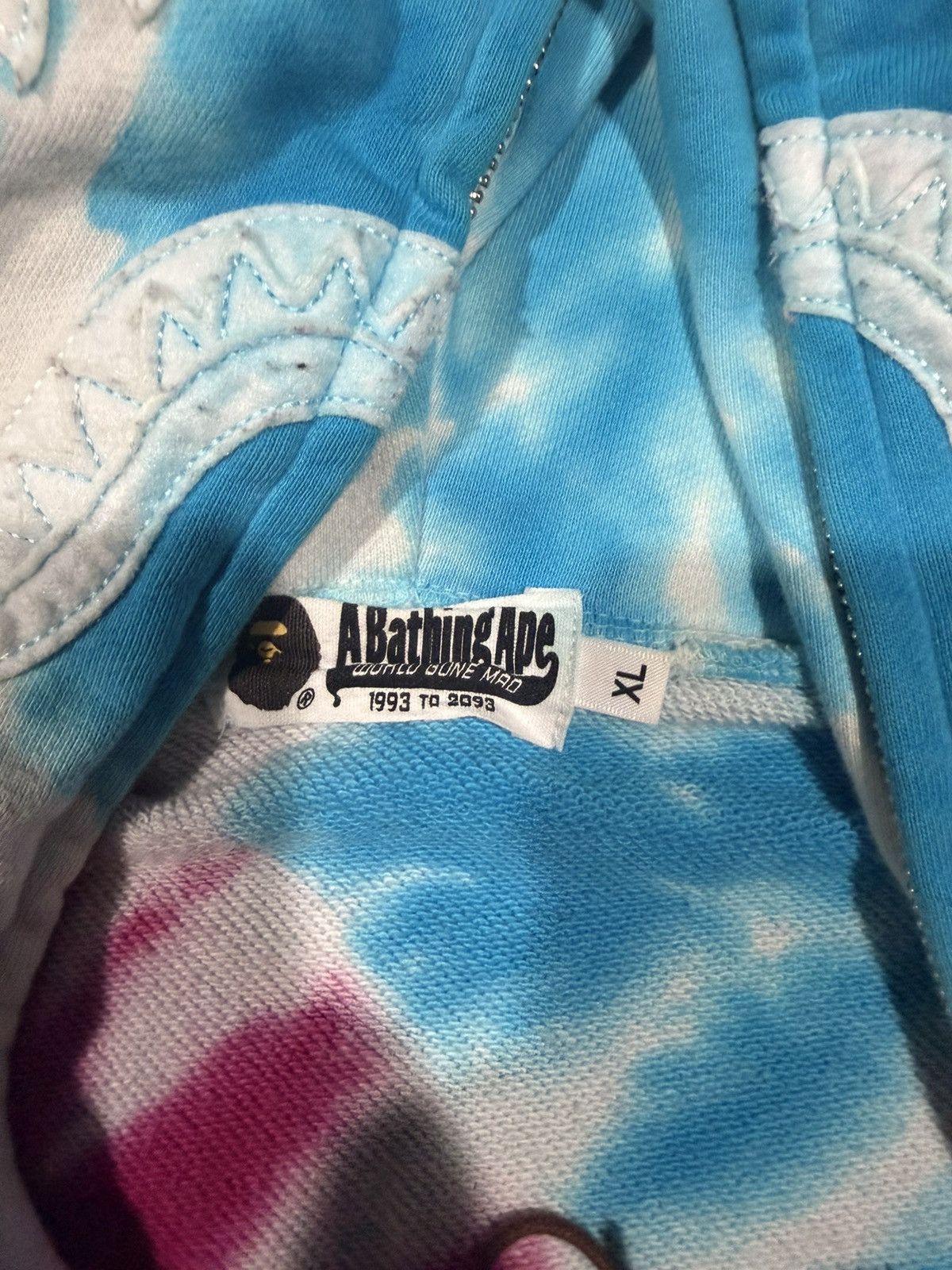 Bape BAPE Tie Dye PONR Shark Wide Full Zip Hoodie Size US XL / EU 56 / 4 - 2 Thumbnail