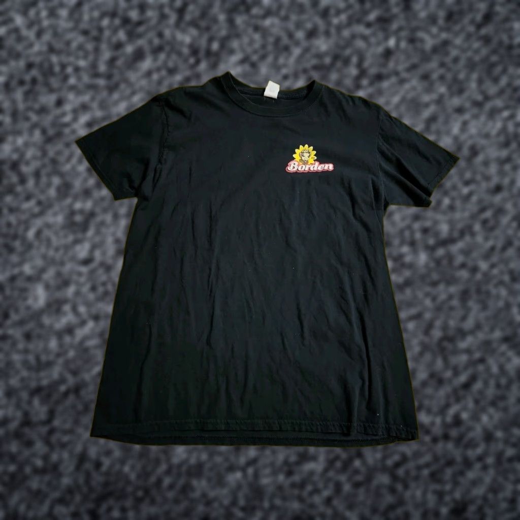 Gildan Mens L T-Shirt - Elsie The Cow Borden’s Dairy Logo Black Cotton Short Sleeve Crew Neck Ungrouped Gildan Regular 100% Cotton Size US L / EU 52-54 / 3 - 1 Thumbnail
