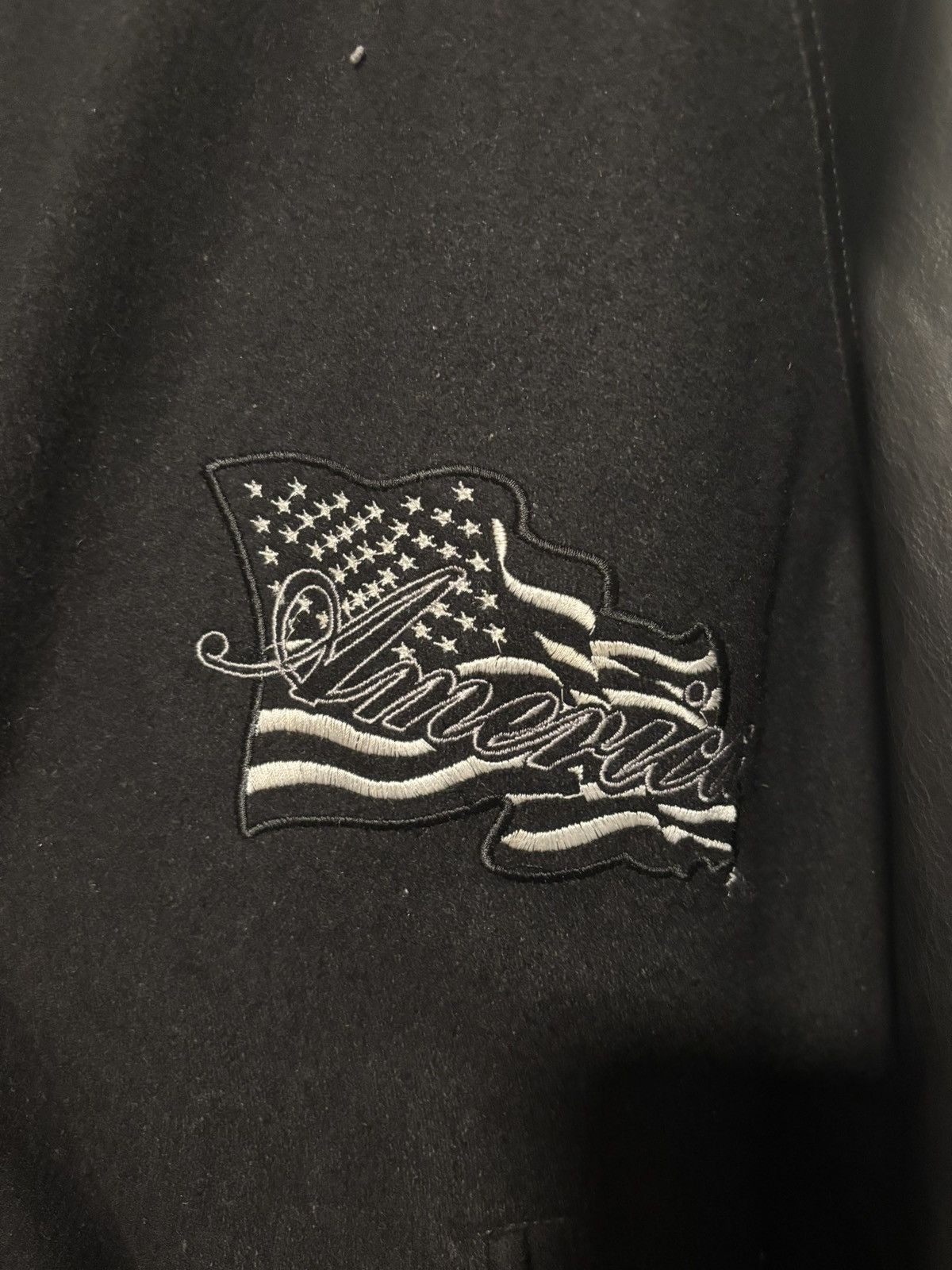 Steve And Barrys × Vintage Vintage Steve & Barry’s Black America Leather Varsity Jacket Size US L / EU 52-54 / 3 - 6 Thumbnail