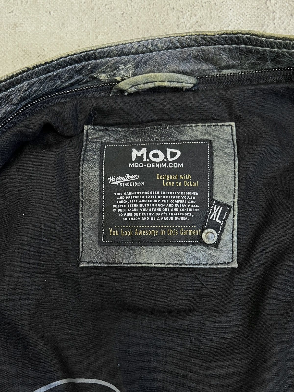 14th Addiction Washed leather racing zipper 14th addiction style jacket Size US XL / EU 56 / 4 - 13 Thumbnail