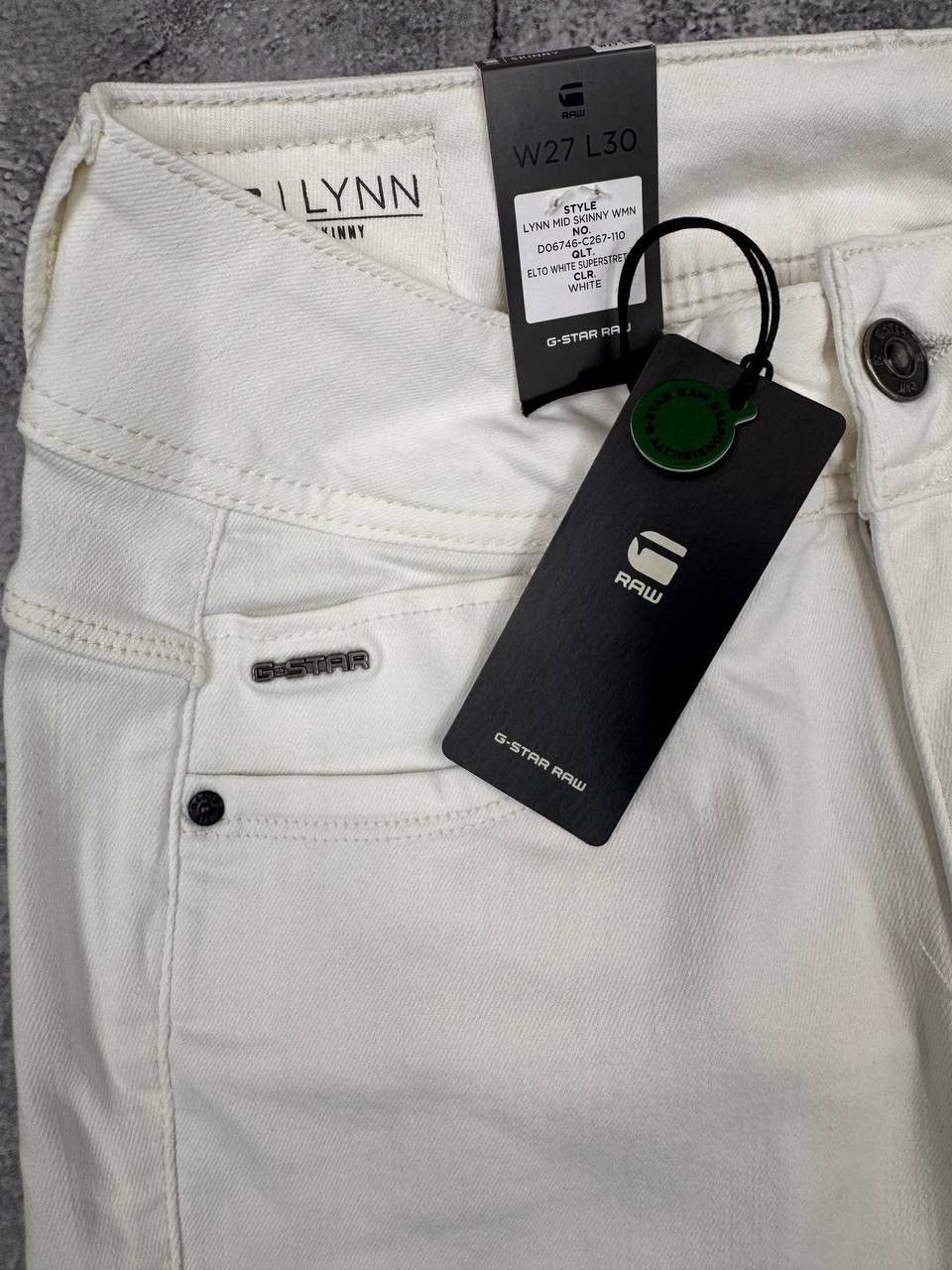 G-Star G-Star RawNWT Men Lynn Mid Skinny White Denim Jeans Size W27 Size US 27 - 4 Thumbnail