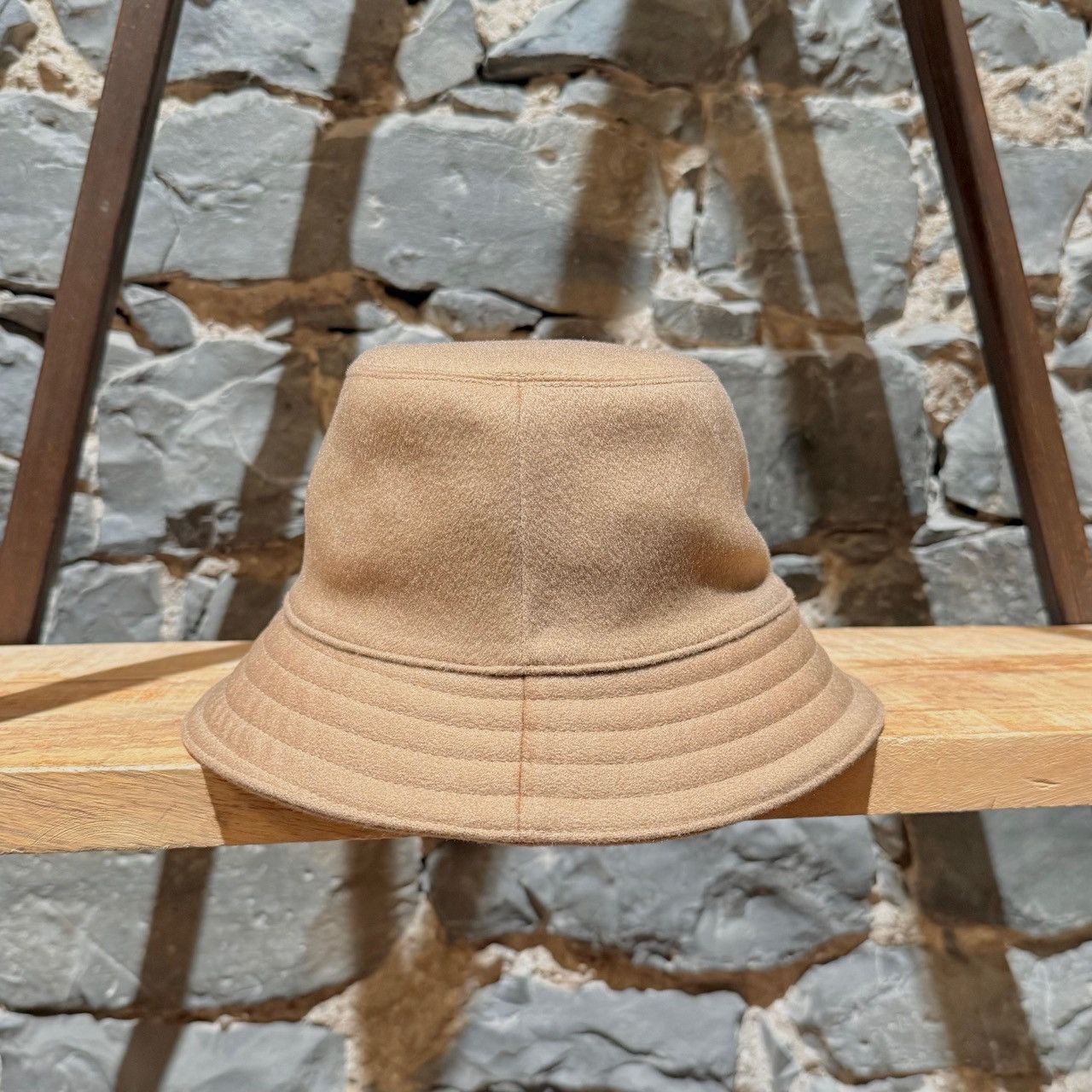 Hermes Hermès Harper H Sellier Beige Cashmere Bucket Hat - MEDIUM Size ONE SIZE - 5 Thumbnail