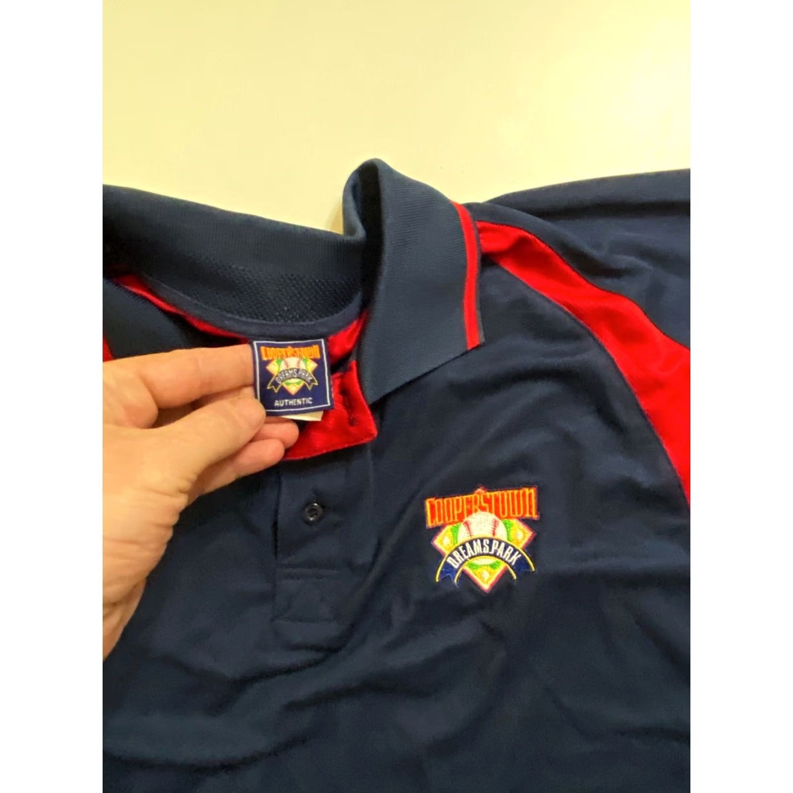 Vintage Cooperstown Embroidered Baseball POLO Shirt Poly Large L Mens Size US L / EU 52-54 / 3 - 4 Thumbnail