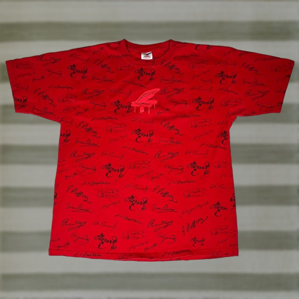 Jerzees VINTAGE JERZEES Unisex Adults Famous Classical Music Composers T-Shirt Allover Print Sz L Red Size US L / EU 52-54 / 3 - 1 Thumbnail