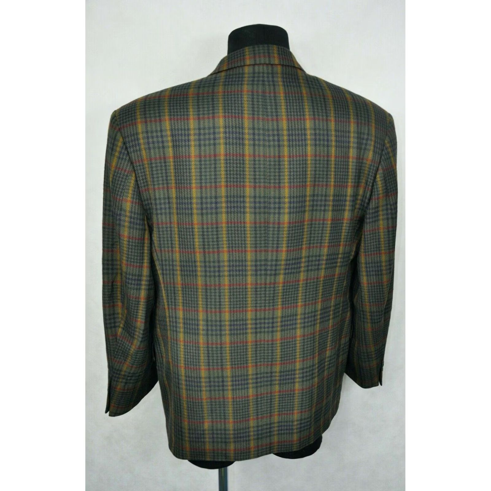 Yves Saint Laurent YVES SAINT LAURENT Blazer Check Wool Jacket Men 52 Multicolor Size 52 Wool Check Blazer Mens Size 52R - 2 Thumbnail