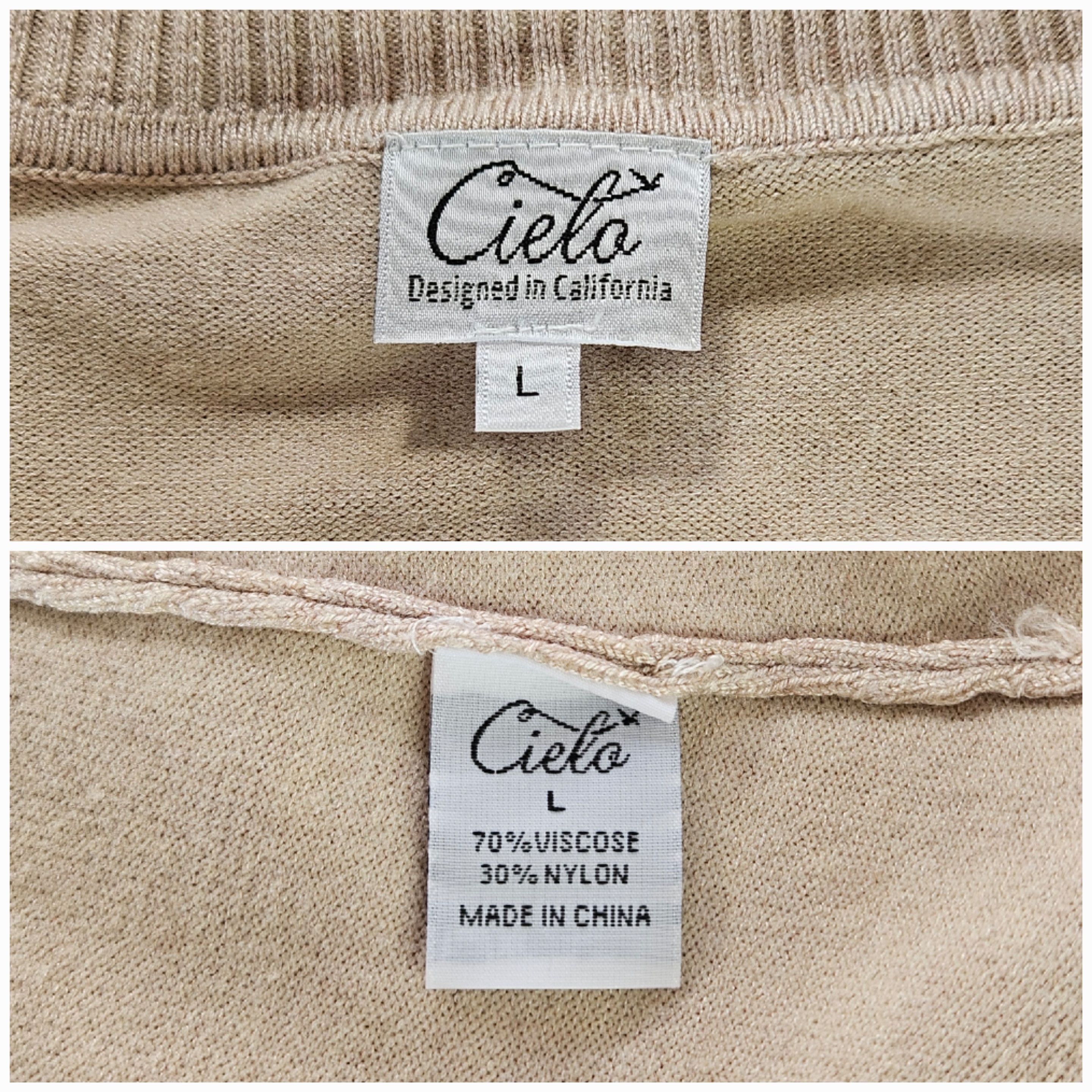 Other Cielo Size L/XL Duster 34" Cardigan Beige Khaki Open Front Size L / US 10 / IT 46 - 8 Thumbnail