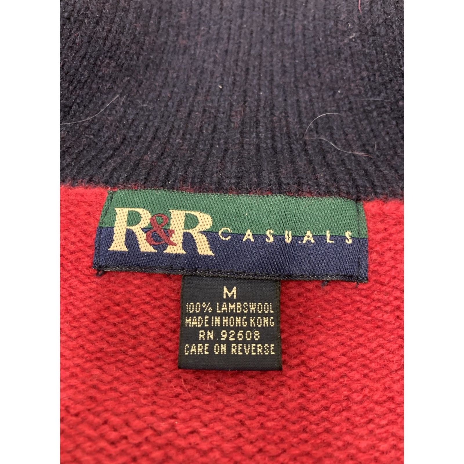Vintage R&R Casuals Sweater Quarter Zip Virgin Wool Red M Men Pullover Casual Medium Size US M / EU 48-50 / 2 - 2 Thumbnail