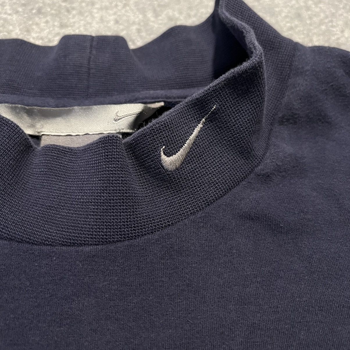 Nike × Vintage Vintage 2000s Nike Mock Neck Basic Logo Swoosh Longsleeve Size US XL / EU 56 / 4 - 3 Thumbnail