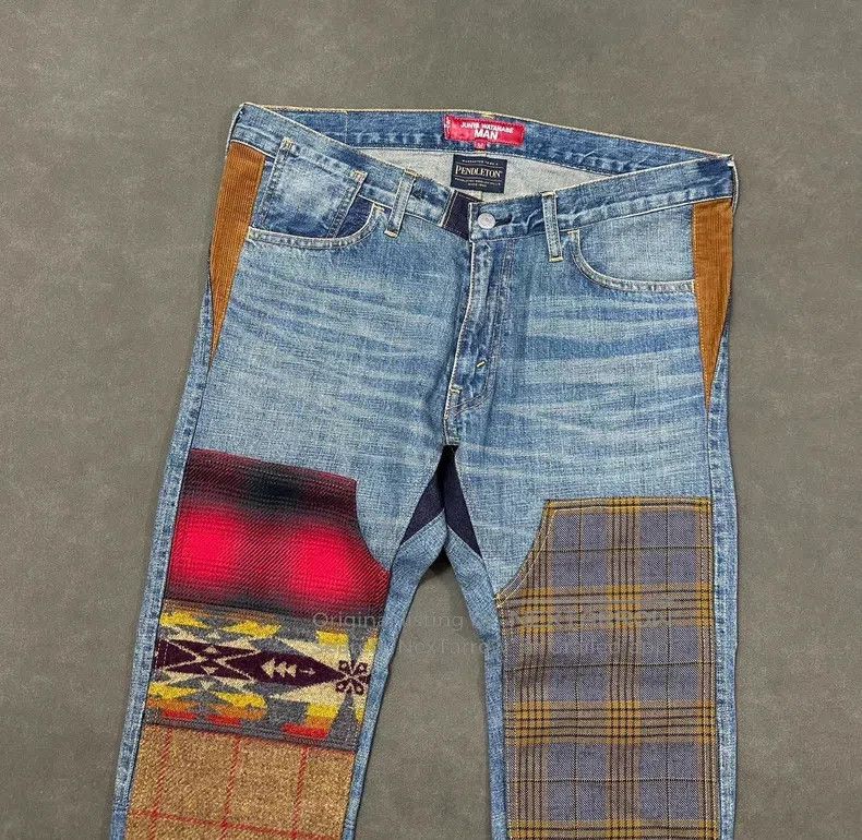 Junya Watanabe Junya Watanabe size M Patchwork Denim Pants Size US 27 - 5 Thumbnail