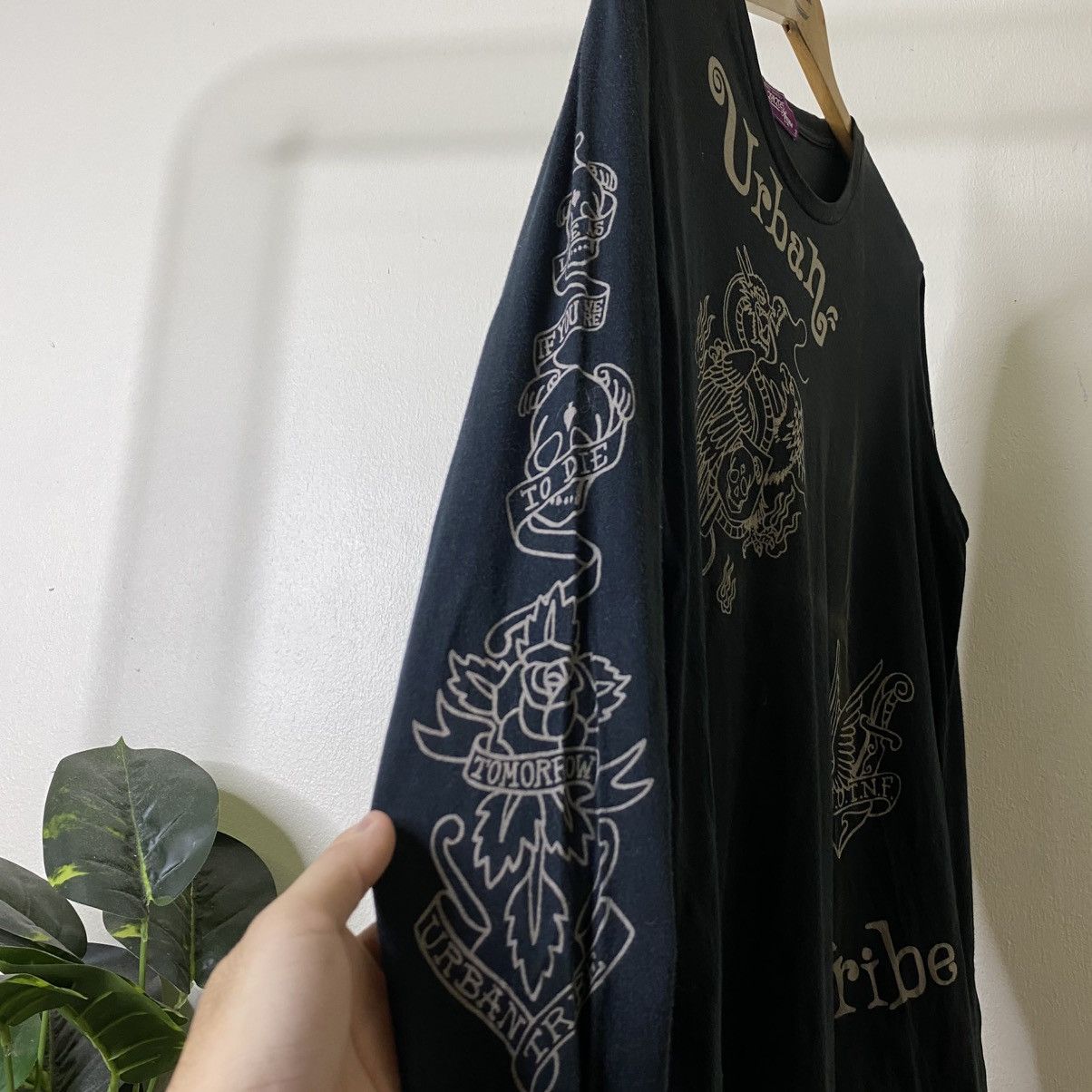 291295=Homme Urban Tribe Ifsixwasnine Cyber Gothic Punk Grunge LS Tshirt Size US M / EU 48-50 / 2 - 4 Thumbnail
