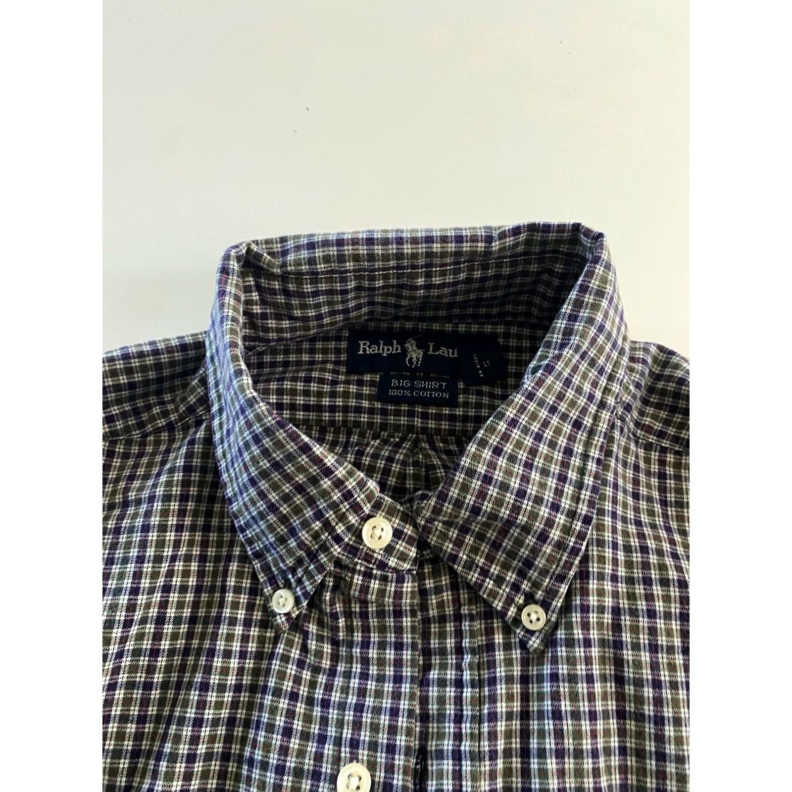 Ralph Lauren Ralph Lauren Shirt Mens M VTG Purple Green Check Big LONG SLEEVE 15x5x34 Size US M / EU 48-50 / 2 - 4 Thumbnail