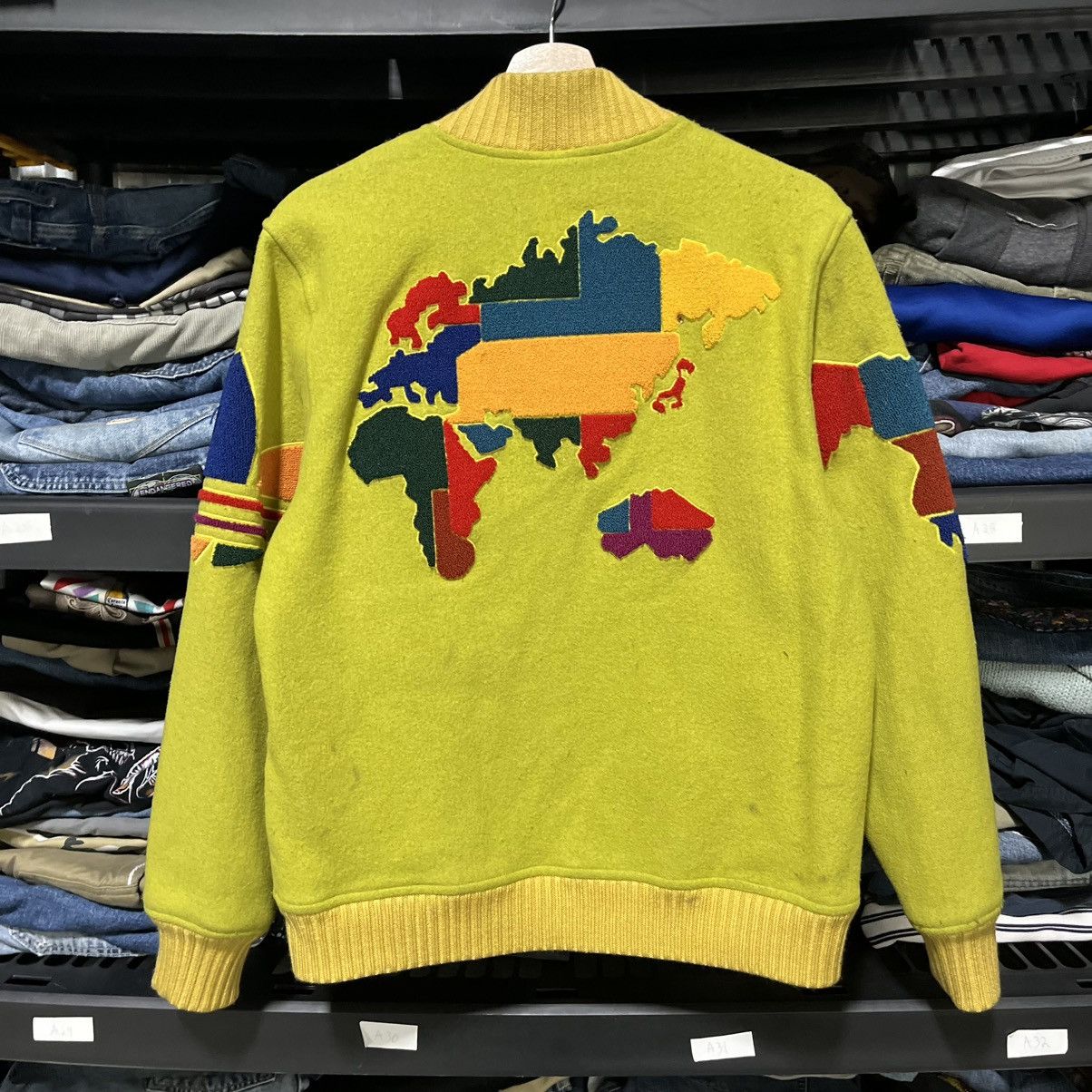 Jeremy Scott JEREMY SCOTT ADIDAS GLOBE VARSITY JACKET GREEN MEDIUM SAMPLE Size US M / EU 48-50 / 2 - 11 Thumbnail