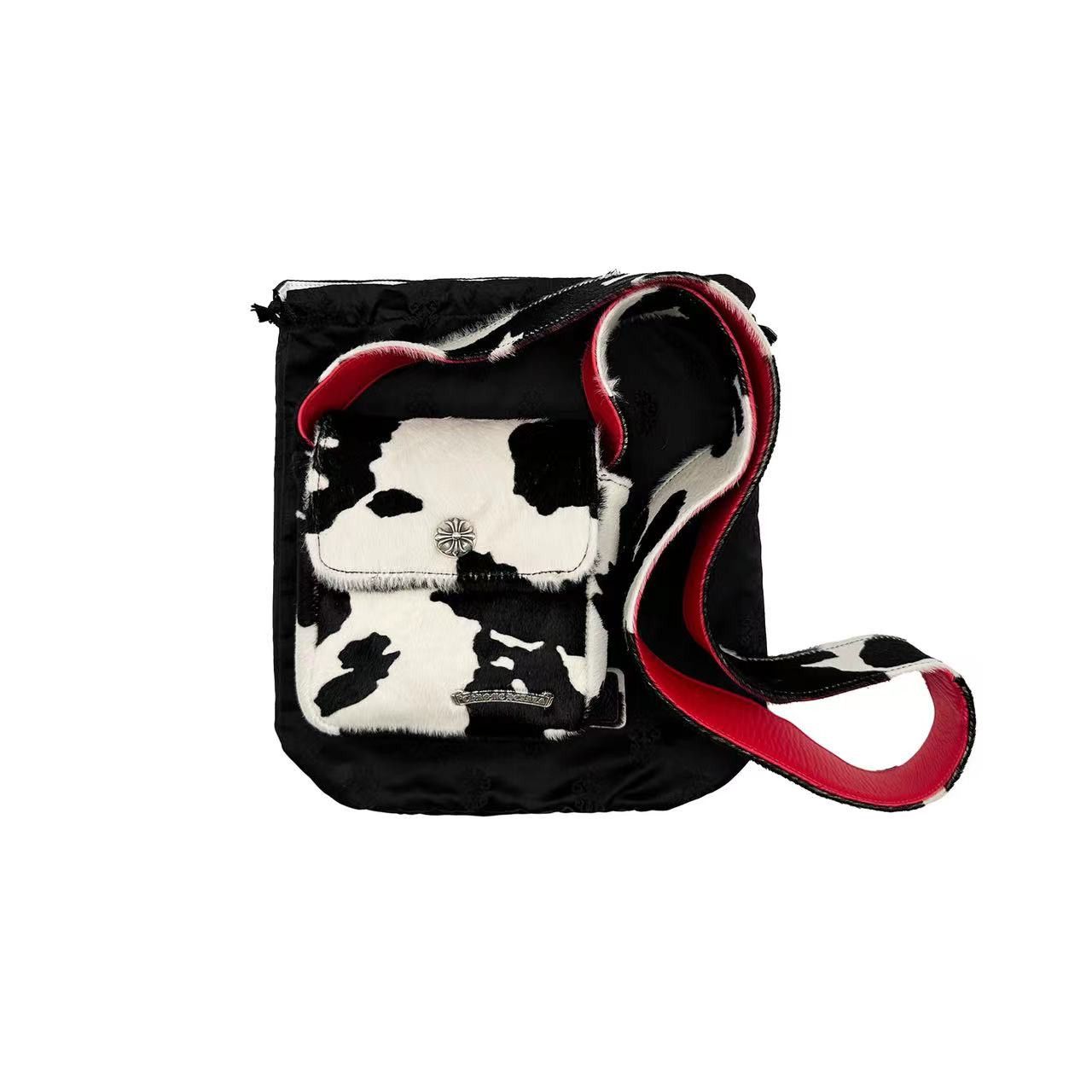 Chrome Hearts Pony Hair Cow Stripe Hot Pot Crossbody Bag