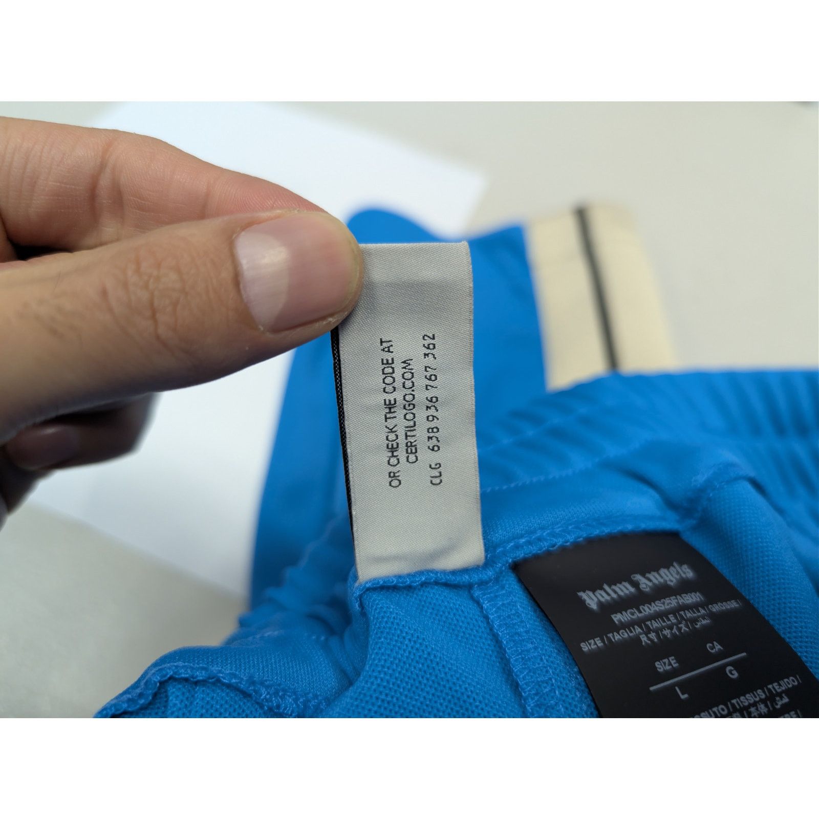 Palm Angels o1rshd1 Classic Logo Track Shorts in Light Blue / Off-White Size US 34 / EU 50 - 19 Thumbnail