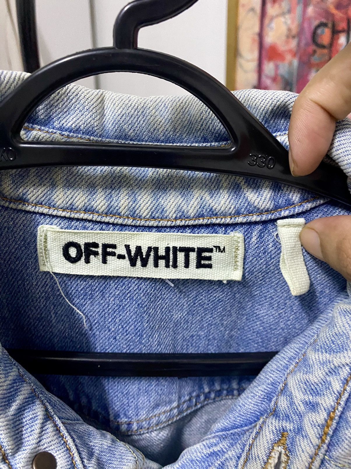 Off-White Off-White Diagonal Spray Denim trompe l'oeil Button up Size US S / EU 44-46 / 1 - 11 Thumbnail