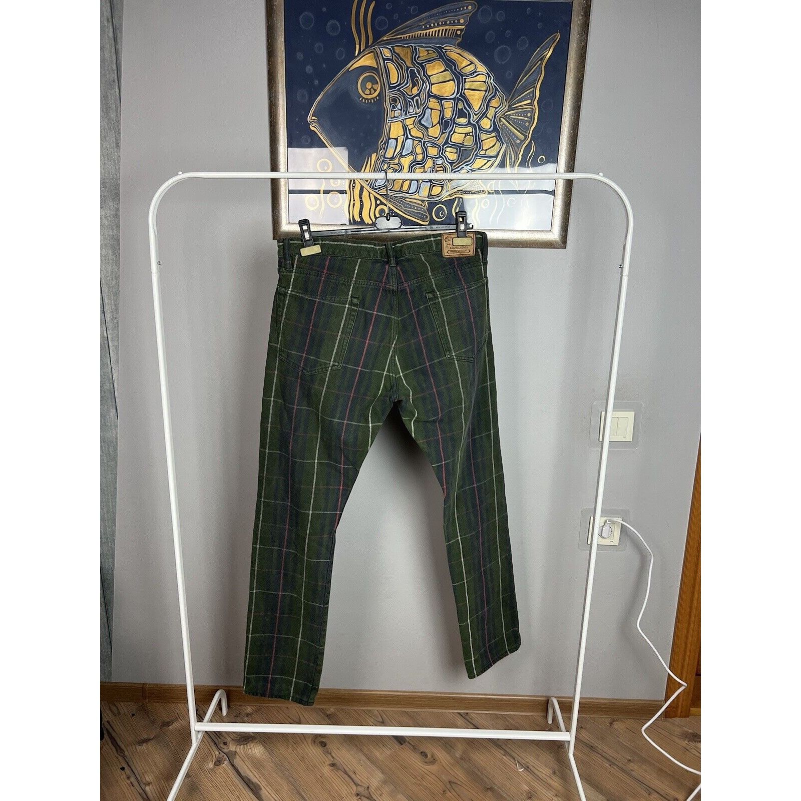 Ralph Lauren Polo Ralph Lauren Dungarees Green Checked Denim Pants Size 3 Size US 34 / EU 50 - 6 Thumbnail