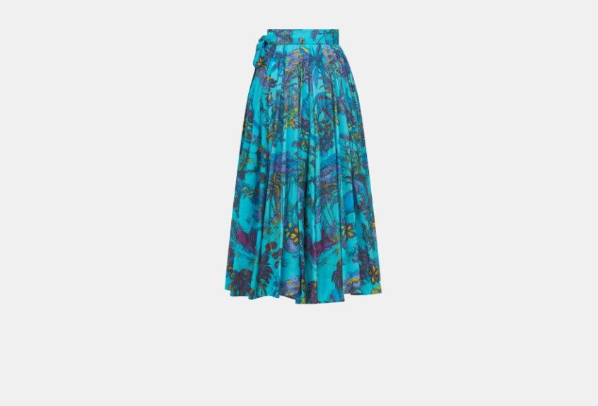 Dior o1w1db10824 Mid-Length Pleated Skirt in Multicolor Size 30" / US 8 / IT 44 - 2 Thumbnail