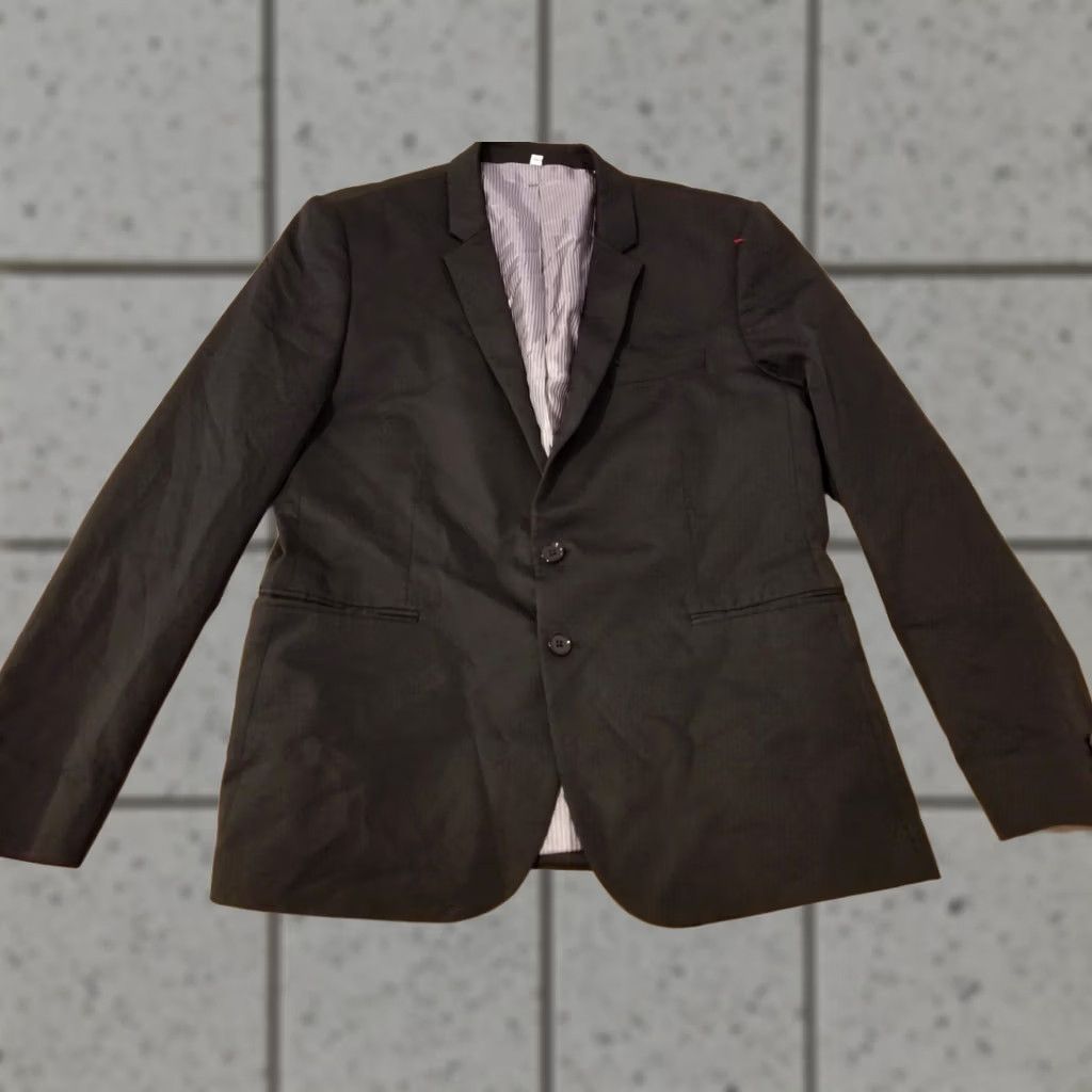 Express Express Sports Blazer 44R Extra Slim Black Cotton Mens Size 44R - 1 Thumbnail