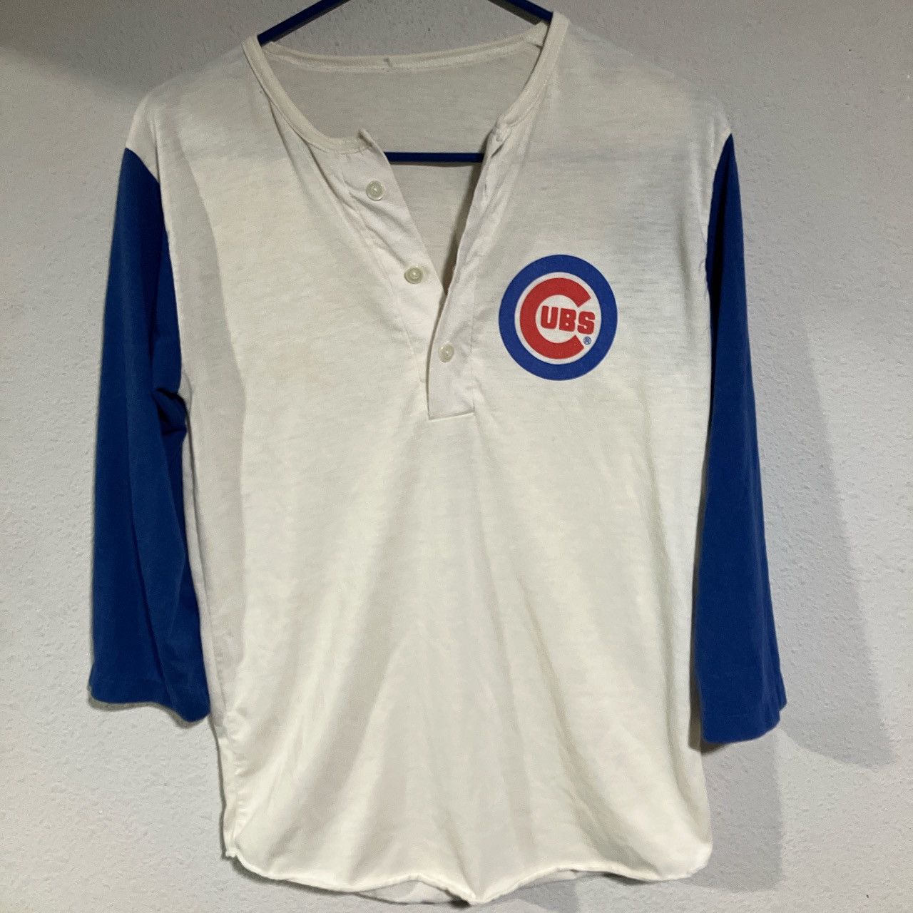 MLB 60s Chicago Cubs Henley Raglan Rare Vintage Baseball Shirt Size US S / EU 44-46 / 1 - 1 Thumbnail