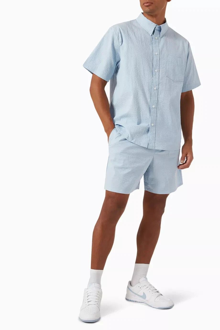 Nike Nike Life Men's SeerSucker Shorts Light Blue HF6363-440 36 Size US 36 / EU 52 - 9 Thumbnail